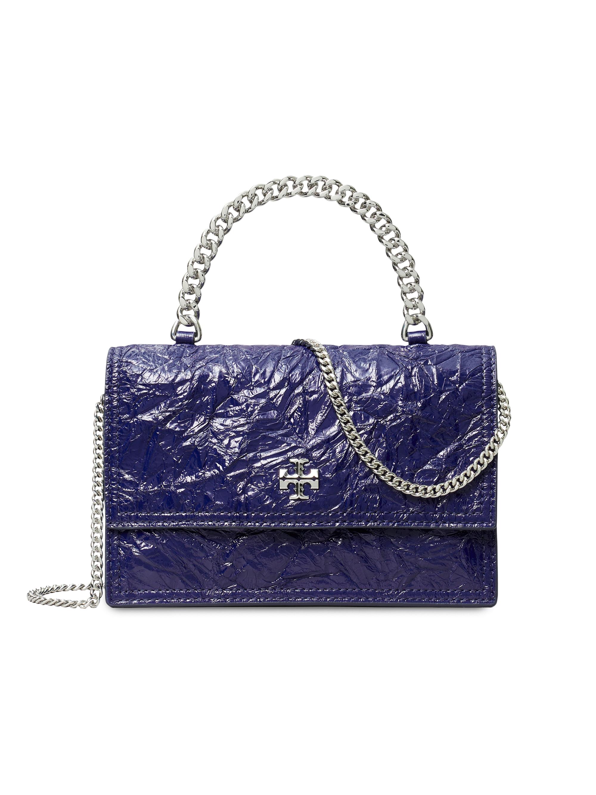 Tory Burch Women's Mini Kira Deconstructed Leather Top Handle Bag - Ballpoint Blue