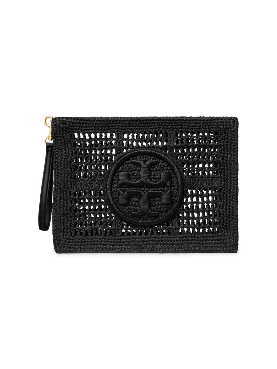 Tory Burch Ella Crocheted Raffia Pouch | Saks Fifth Avenue