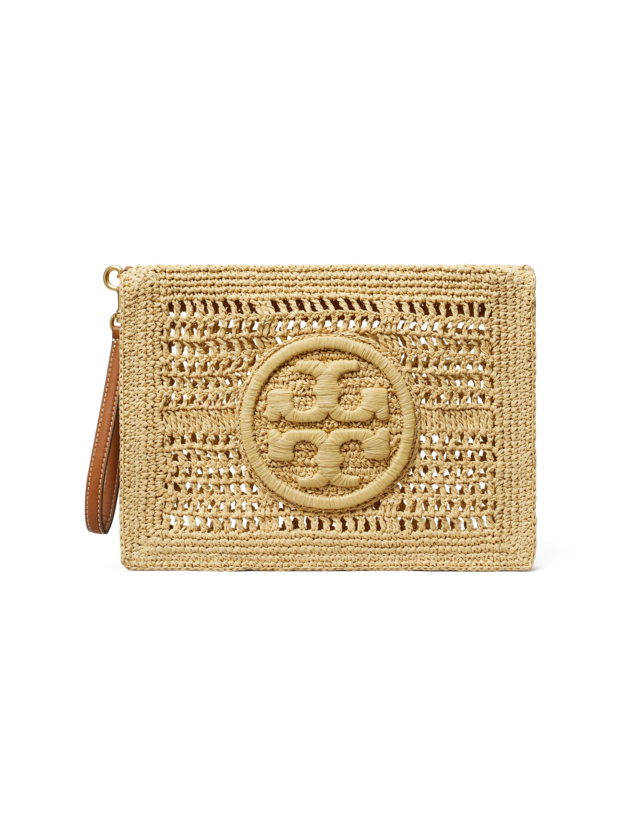 Tory Burch Women's Ella Crocheted Raffia Pouch - Natural