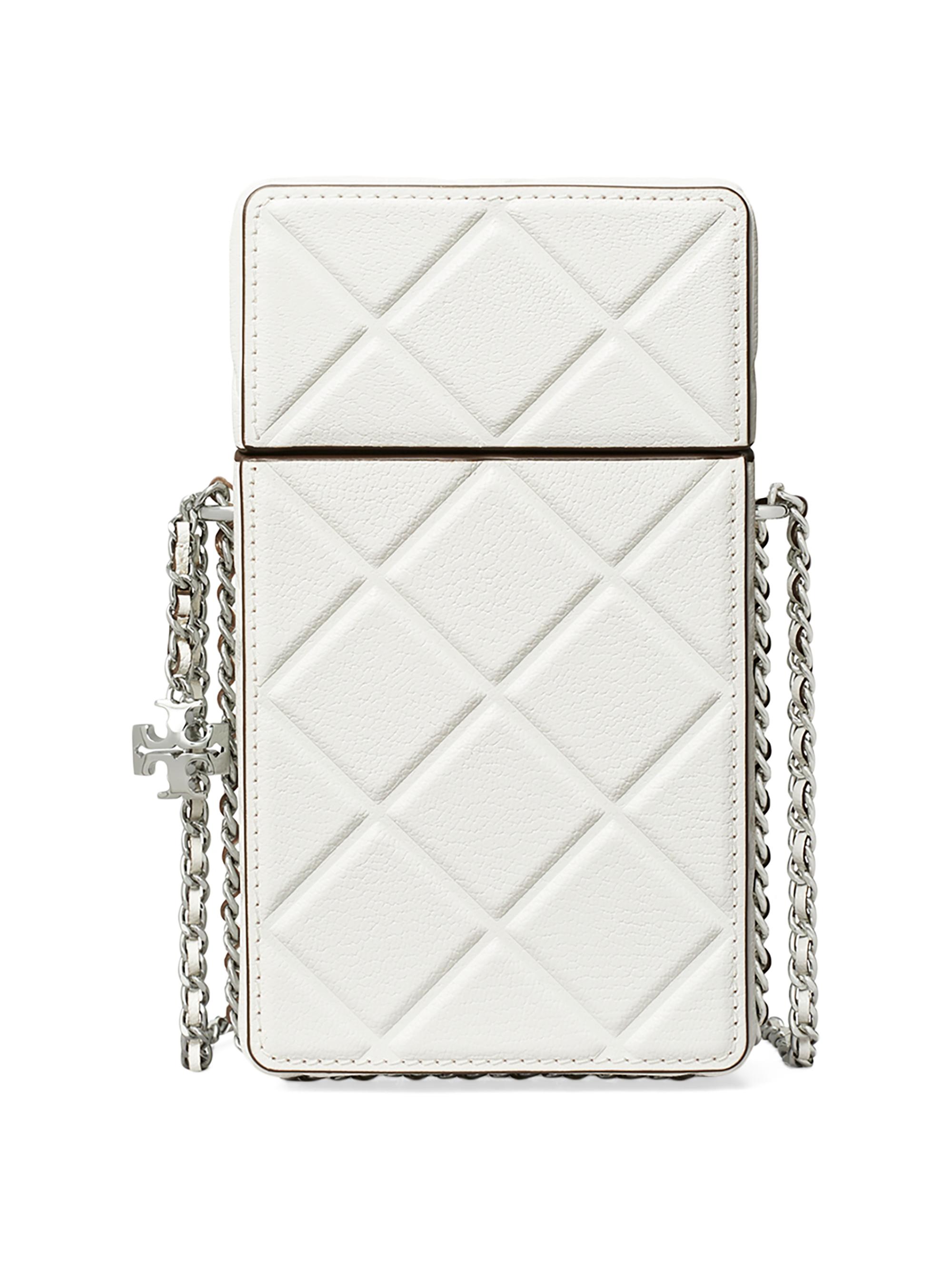 Tory Burch Women's Fleming Phone Leather Crossbody Bag - Blanc