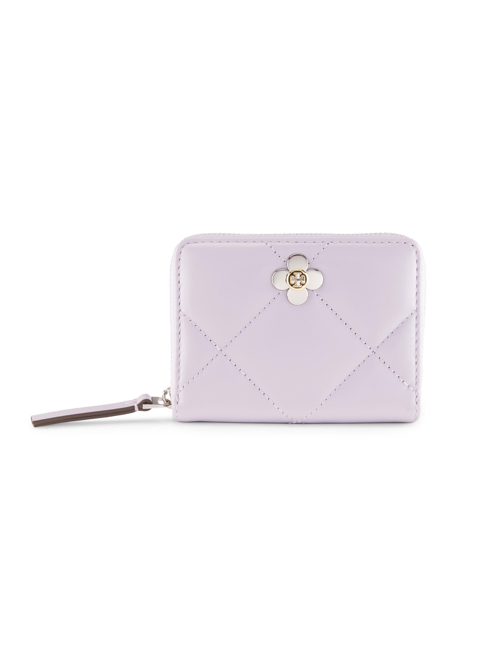Tory Burch Women's Kira Diamond Leather Clover Wallet - Purple