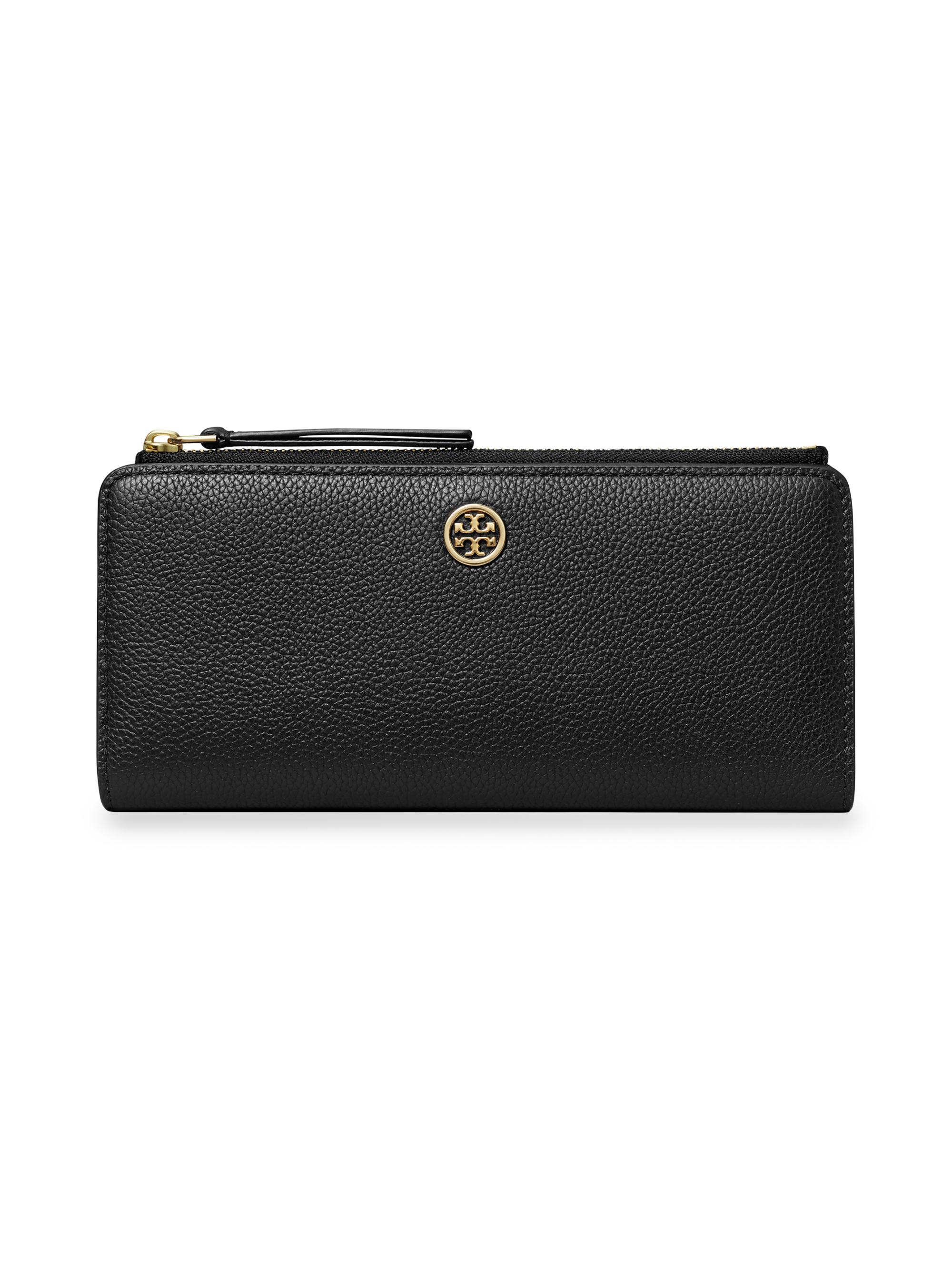 Tory Burch Women's Robinson Pebbled Leather Zip Wallet - Black