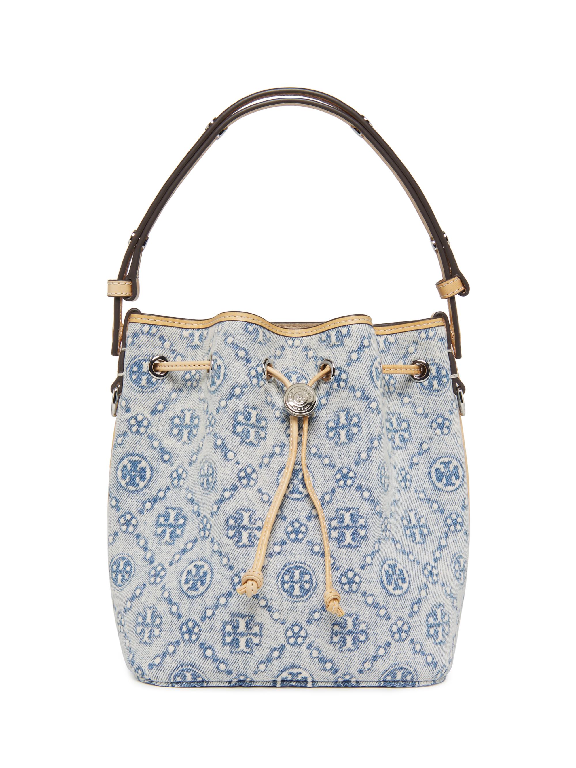 Tory Burch Women's T Monogram Denim Bucket - Powder Blue