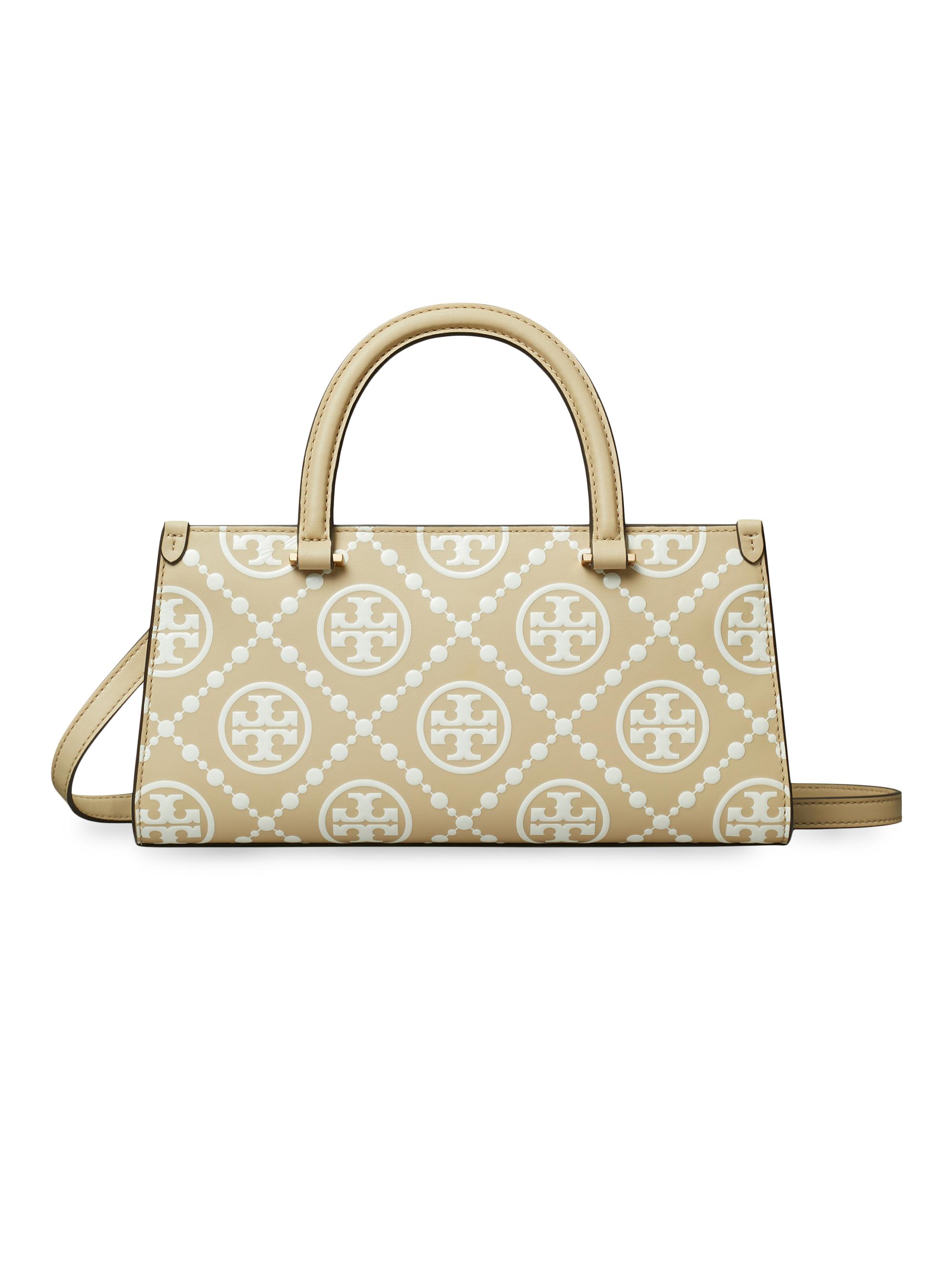 Tory Burch Women's T Monogram Embossed Rectangle Top Handle Bag - Beige