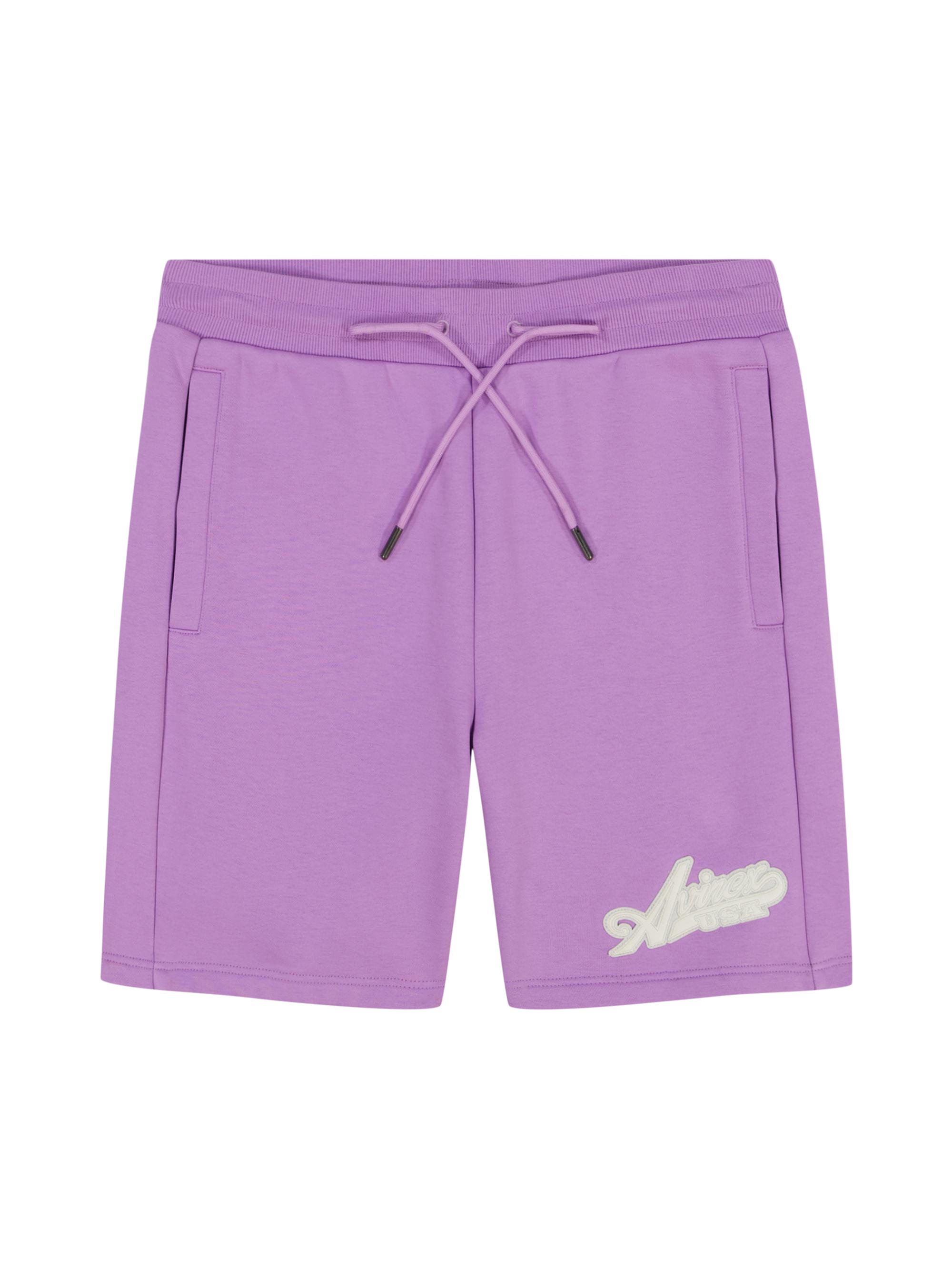Avirex Men's Script Cotton Fleece Shorts - Violet