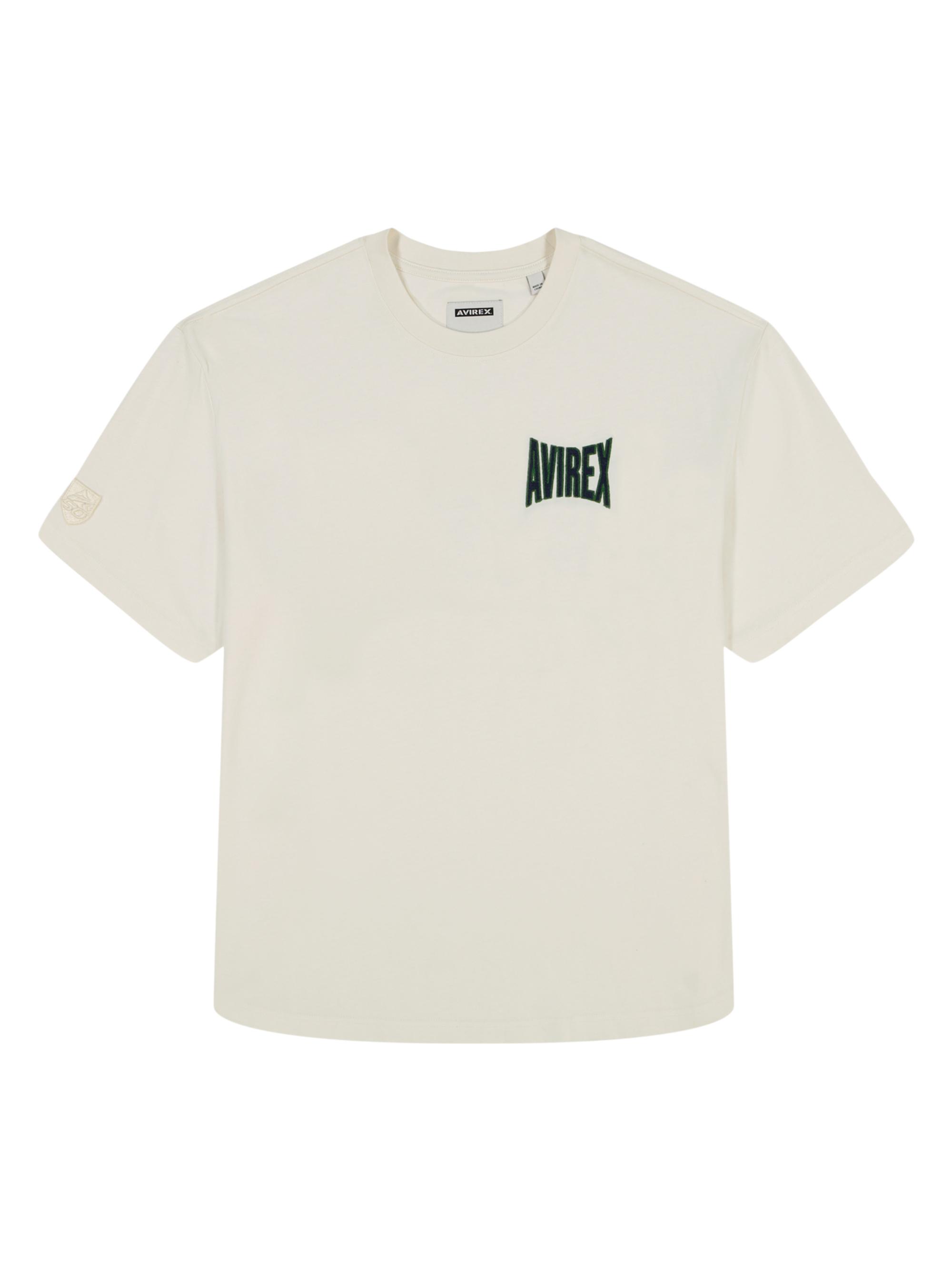 Avirex Men's World Series Logo Cotton T-Shirt - Ecru