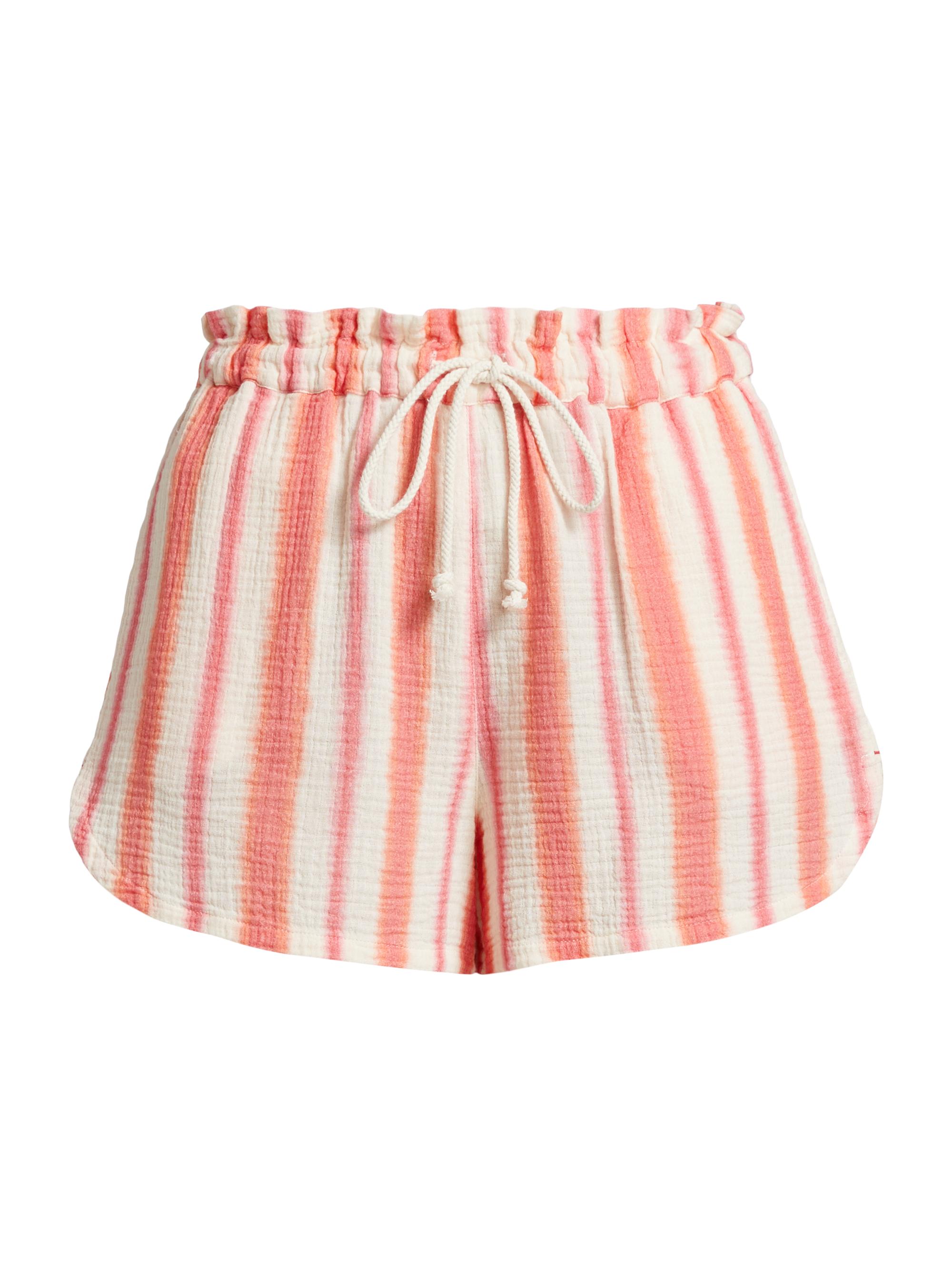 XÍRENA Women's Starla Striped Cotton Shorts - Sunset Pink