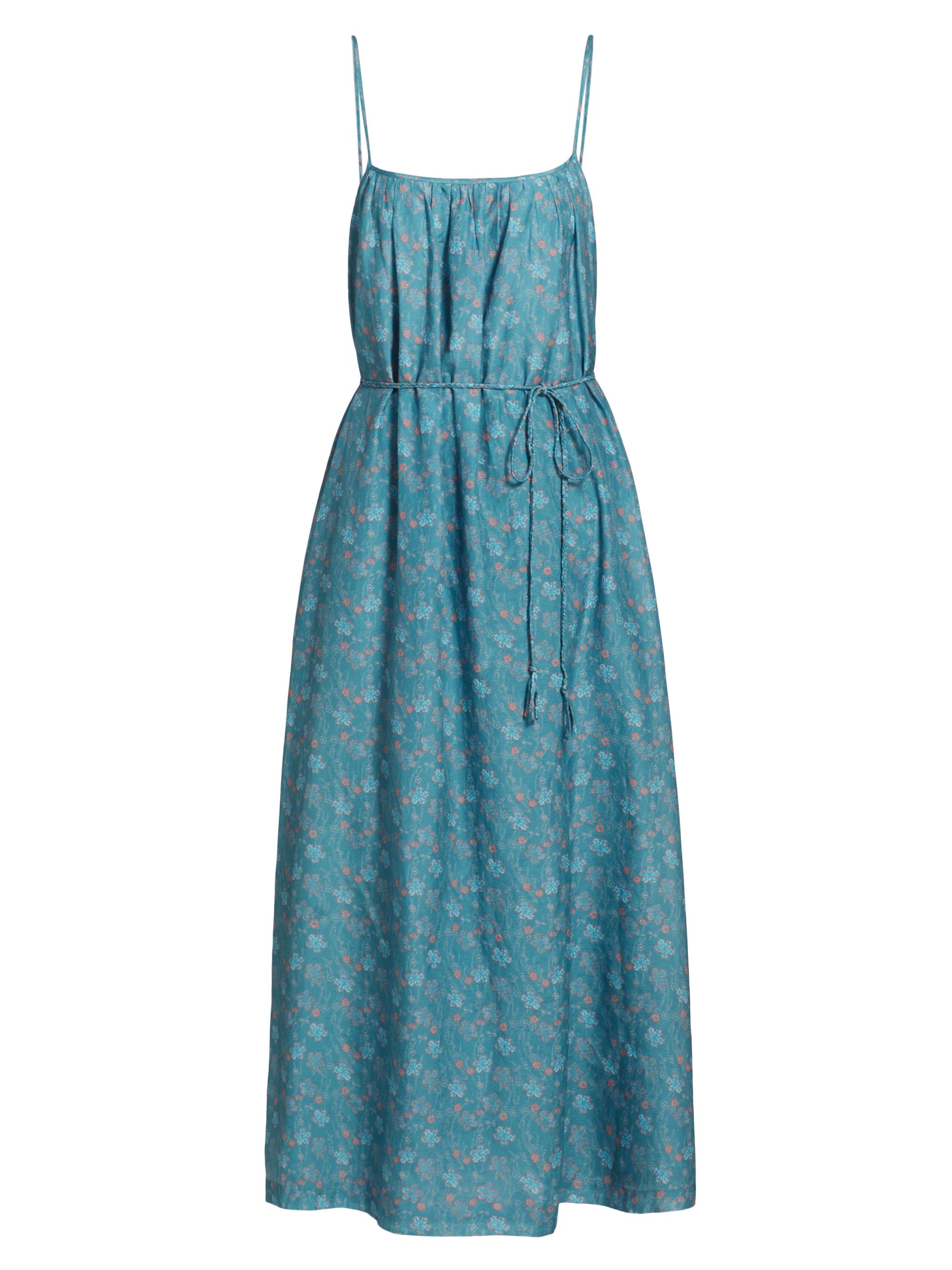 Xirena Women's Vanna Floral Cotton & Silk Tie-Waist Midi-Dress - Aqua Teal