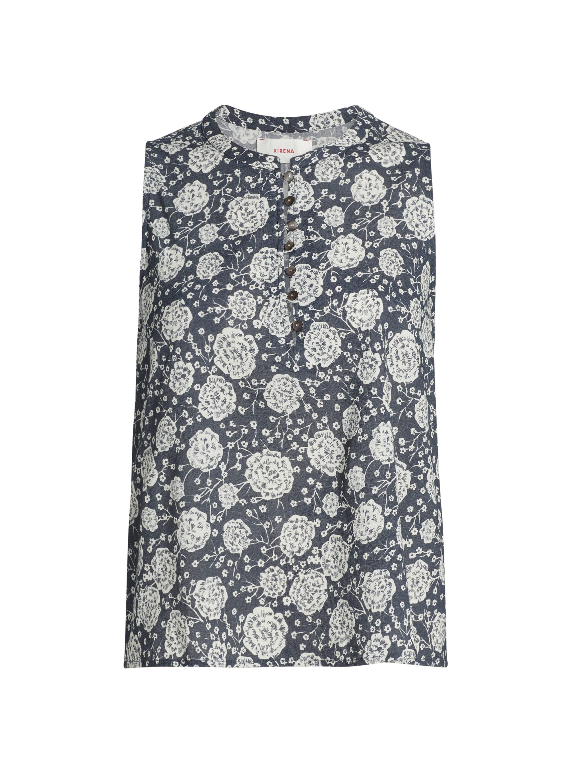 XÍRENA Women's Tish Floral Cotton Sleeveless Top - Smokey Gray