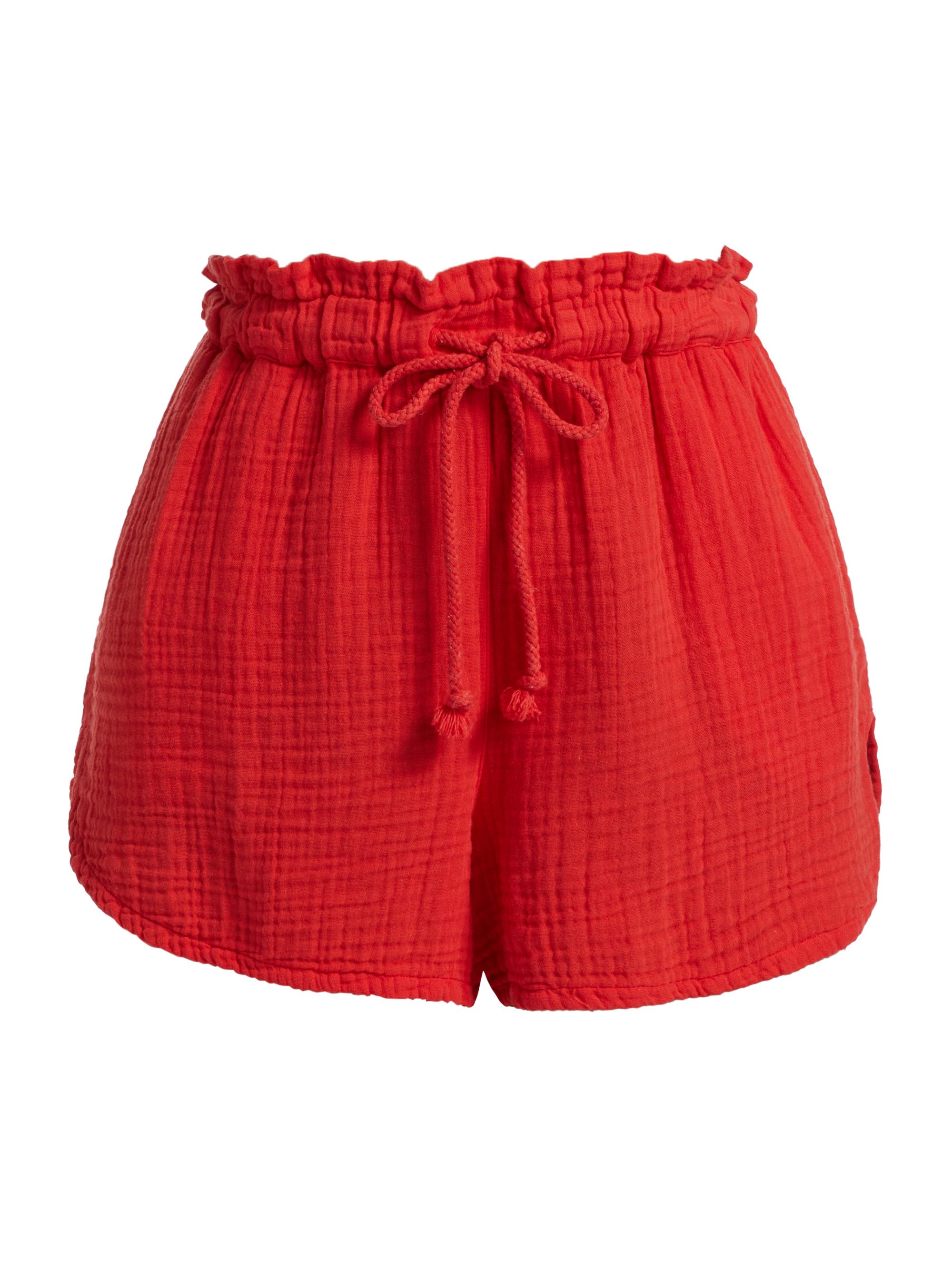 XÍRENA Women's Starla Cotton Drawstring Shorts - Fire Cracker