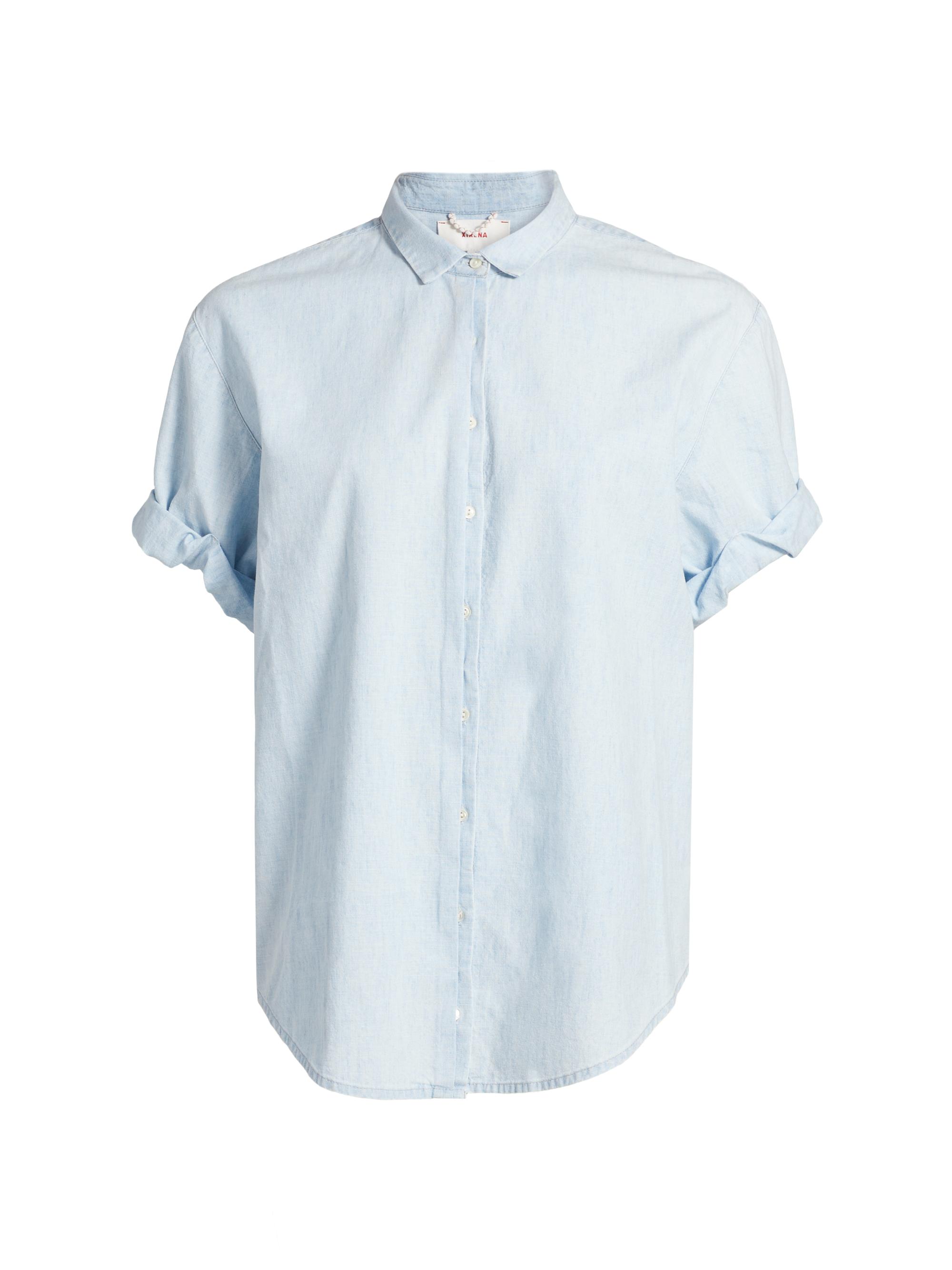 XÍRENA Women's Channing Cotton Chambray Button-Front Shirt - Air Blue