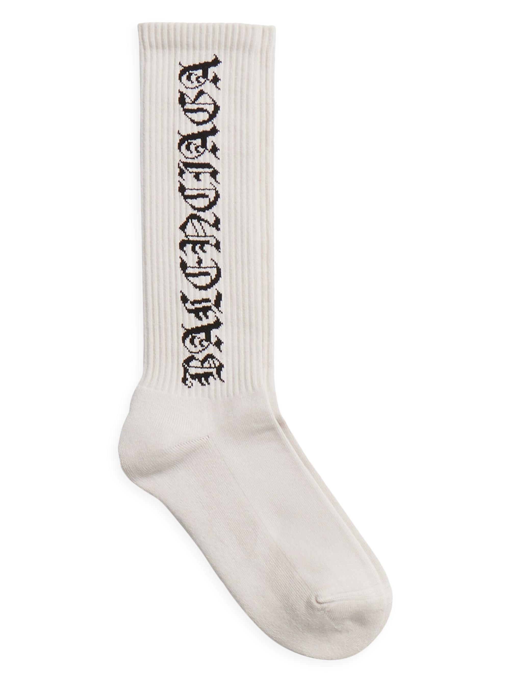 Balenciaga Men's Gothic Type Socks - Off White