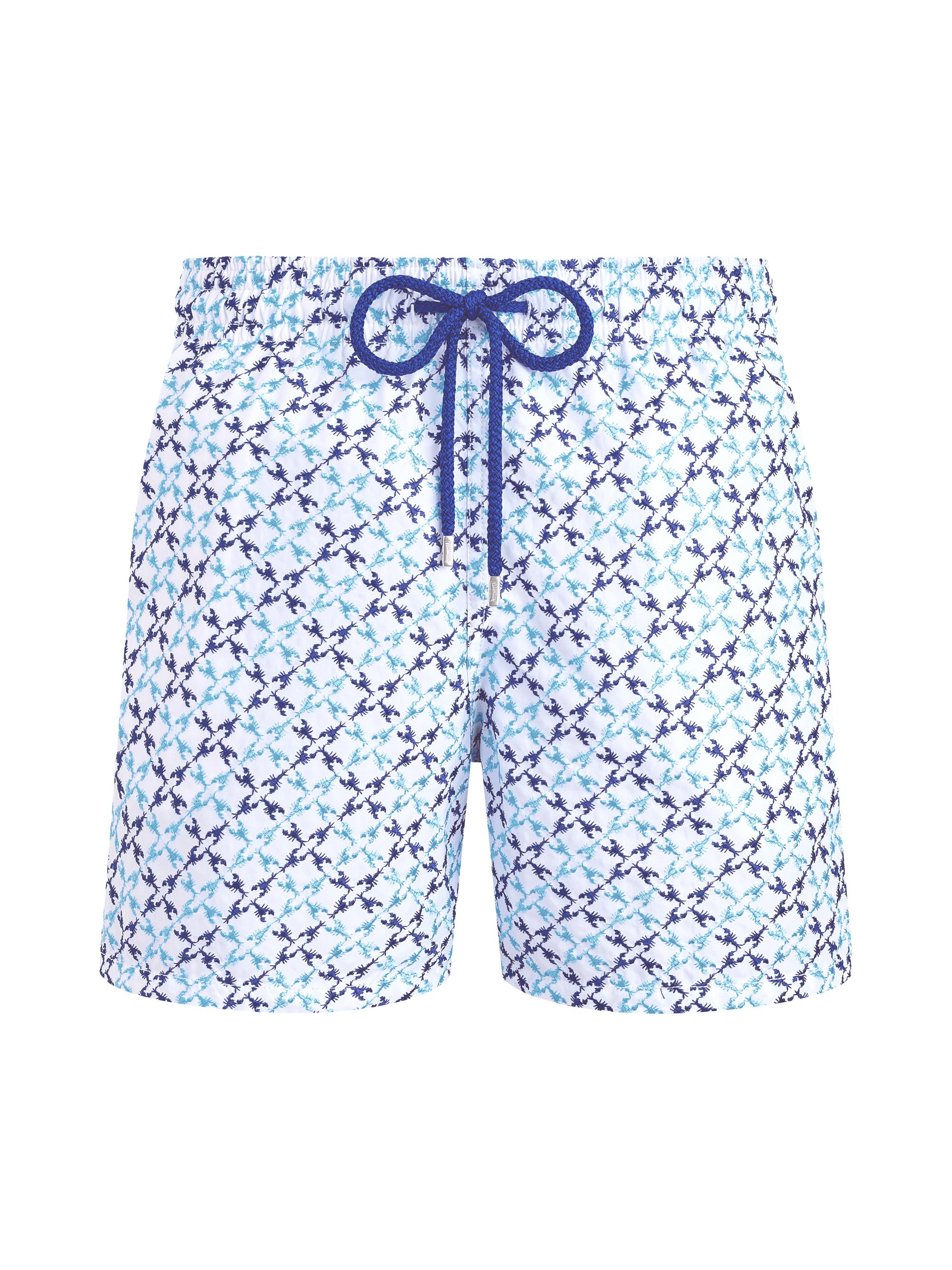 Vilebrequin Men's Homard Embroidered Swim Trunks - Blanc