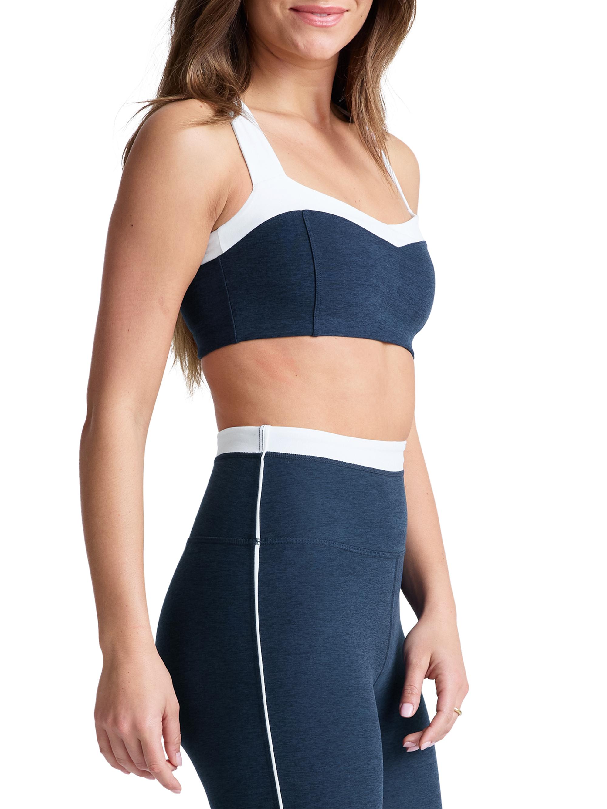 Beyond Yoga Women's Trophy Space-Dye Sports Bra - Nocturnal Navy Cloud White