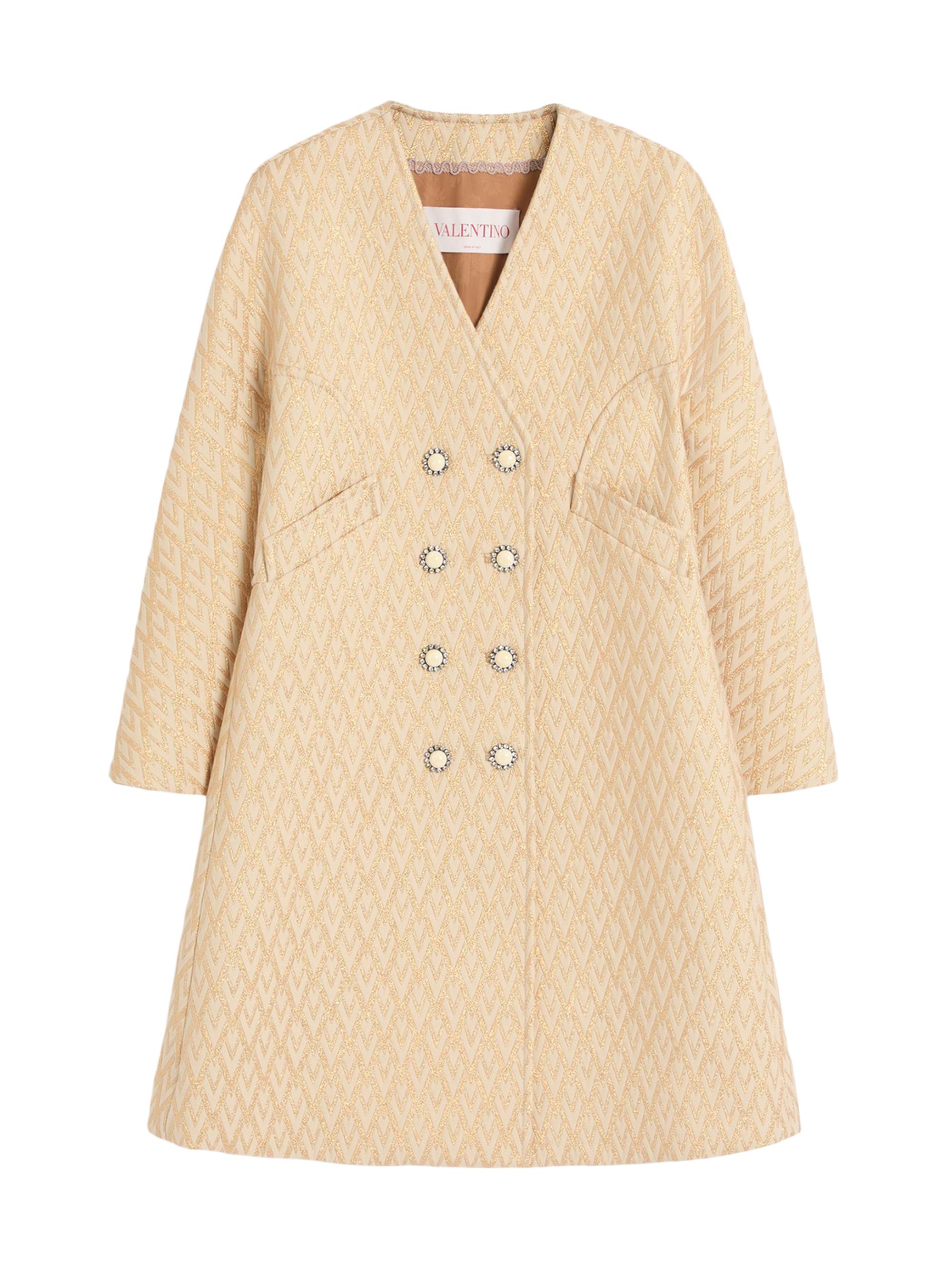 Valentino Garavani Women's Lurex Jacquard Toute La V Coat - Birch Gold