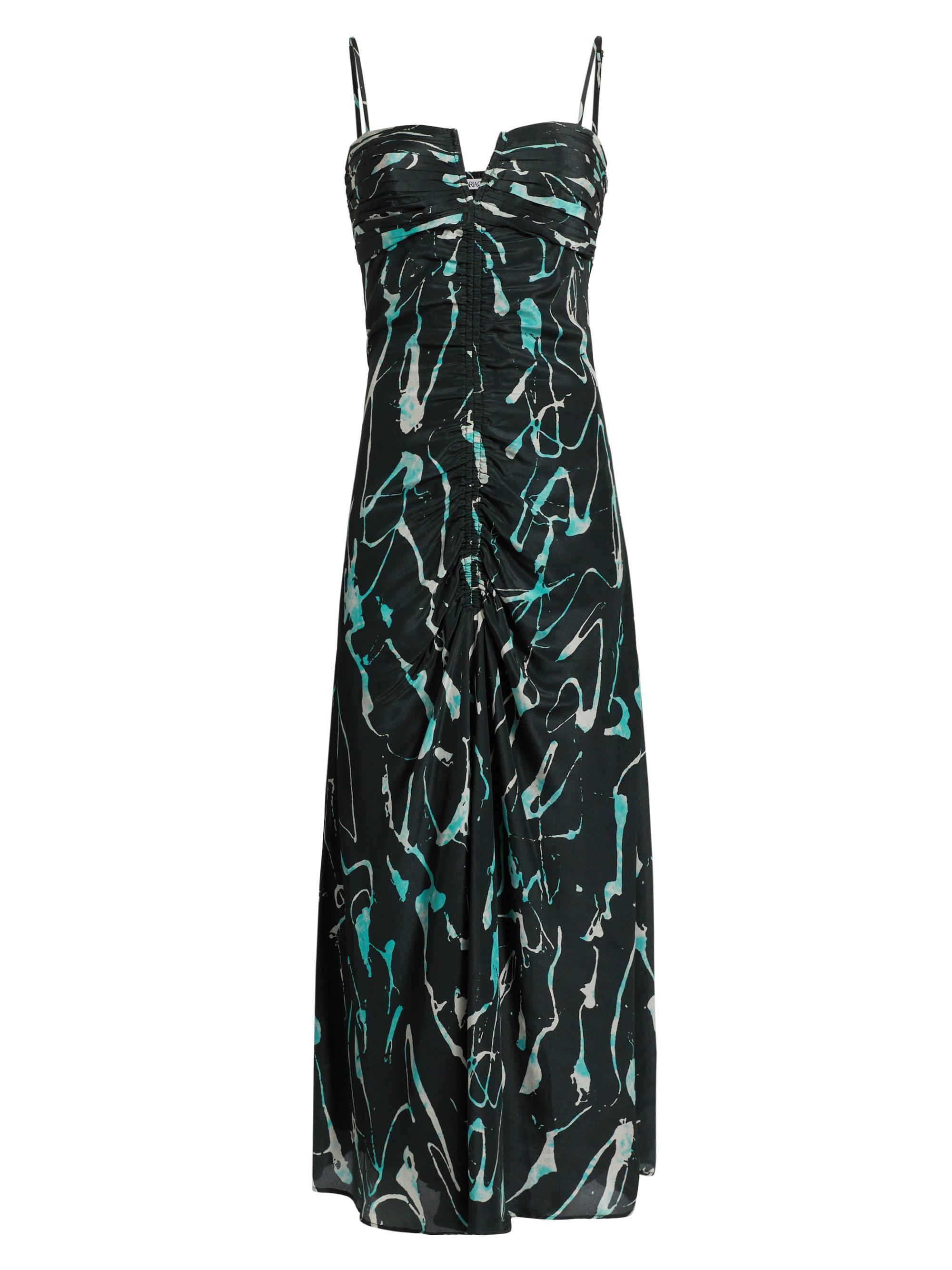 Maria Cher Women's Castelli Toribia Ruched Abstract Maxi Dress - Green