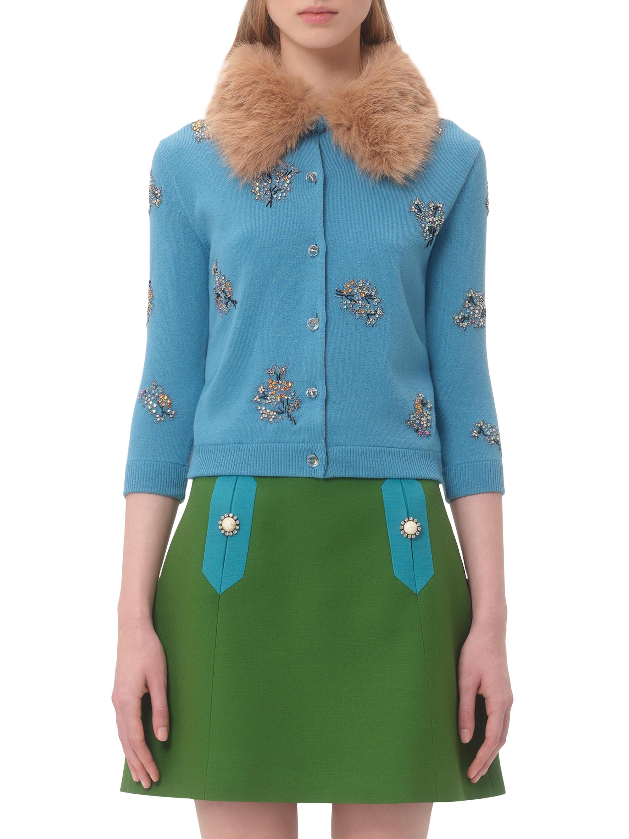 Valentino Garavani Embroidered Wool Cardigan | Saks Fifth Avenue