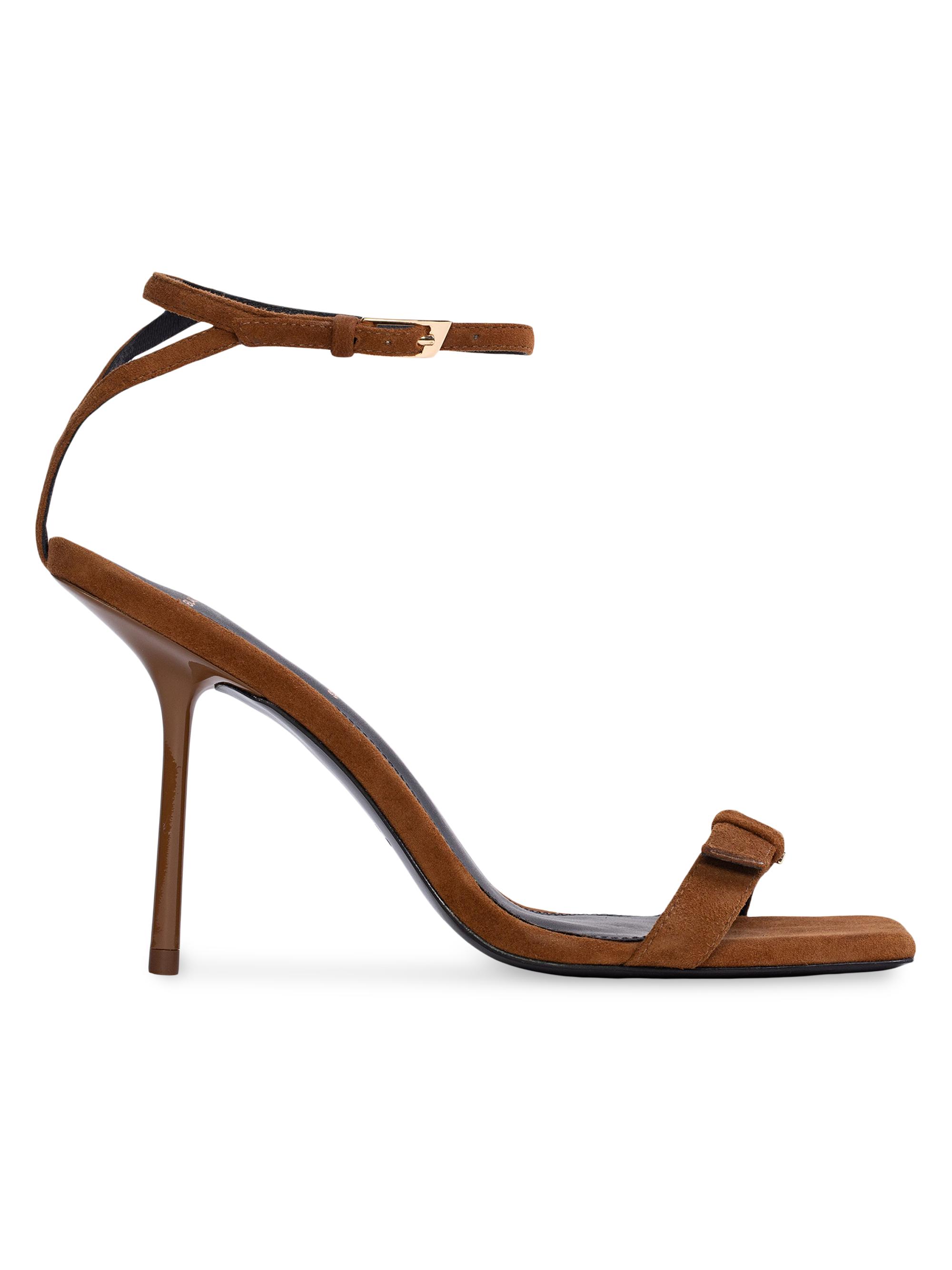 Black Suede Studio Women's Brooks 95MM Suede Sandals - Tobacco Suede