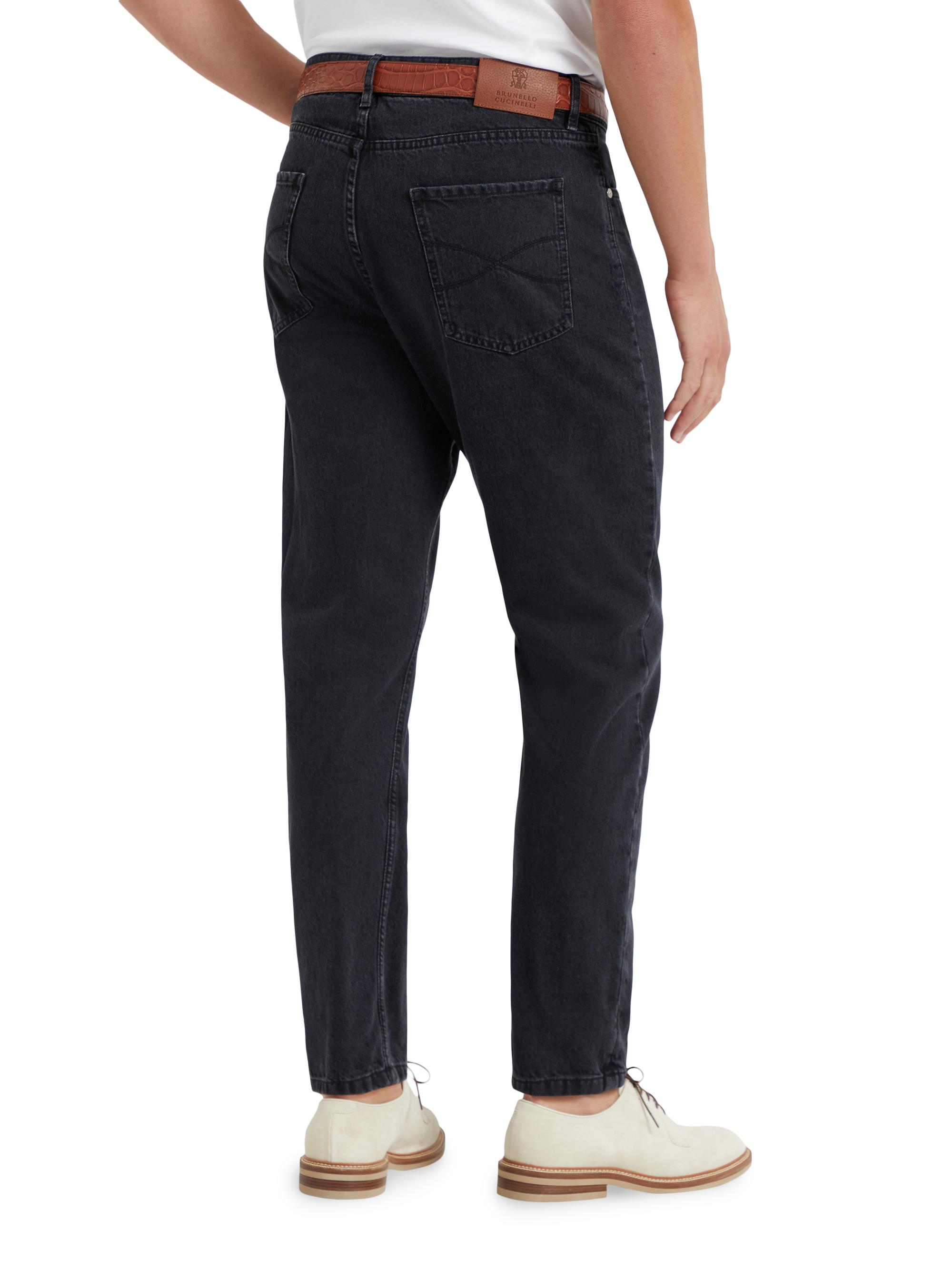 Brunello Cucinelli Greyscale Denim Iconic Fit Five Pocket Jeans