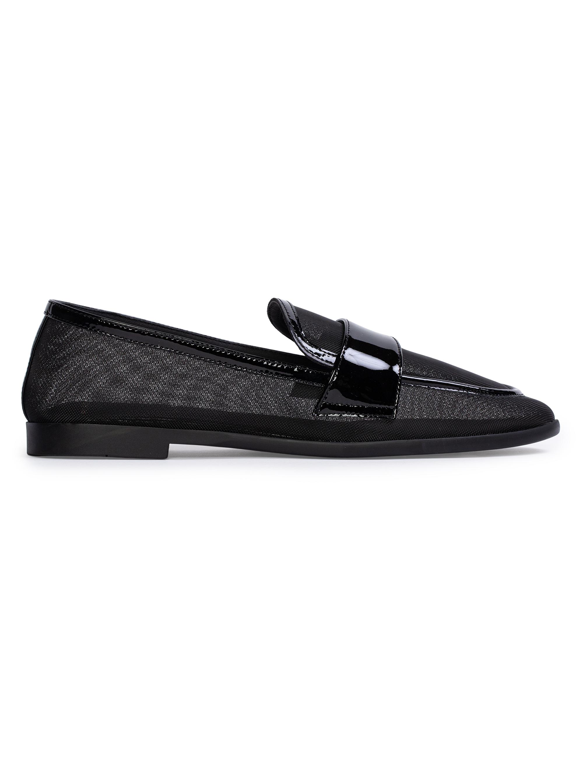 Black Suede Studio Arrow Mesh Loafers | Saks Fifth Avenue
