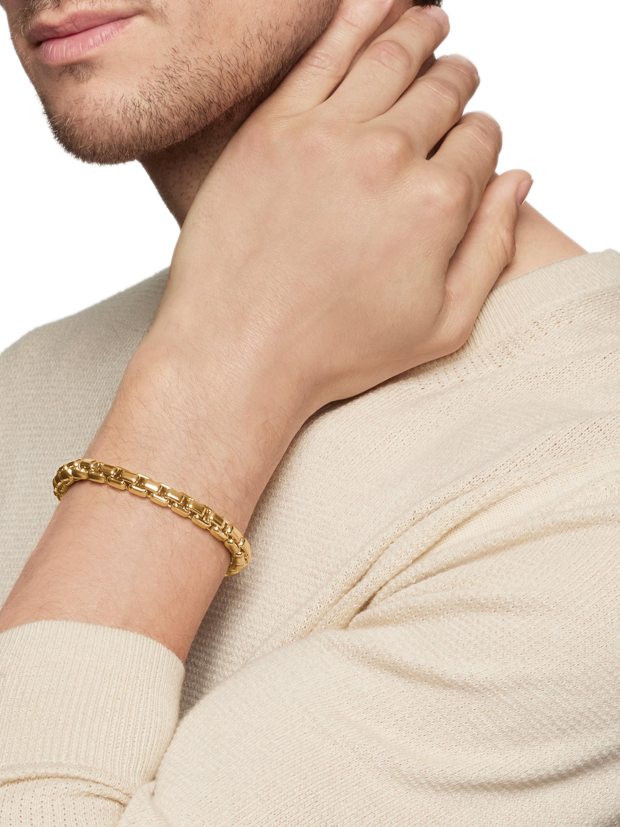 David Yurman Men's Box Chain Bracelet in 18K Rose Gold, 7.3MM - Rose Gold