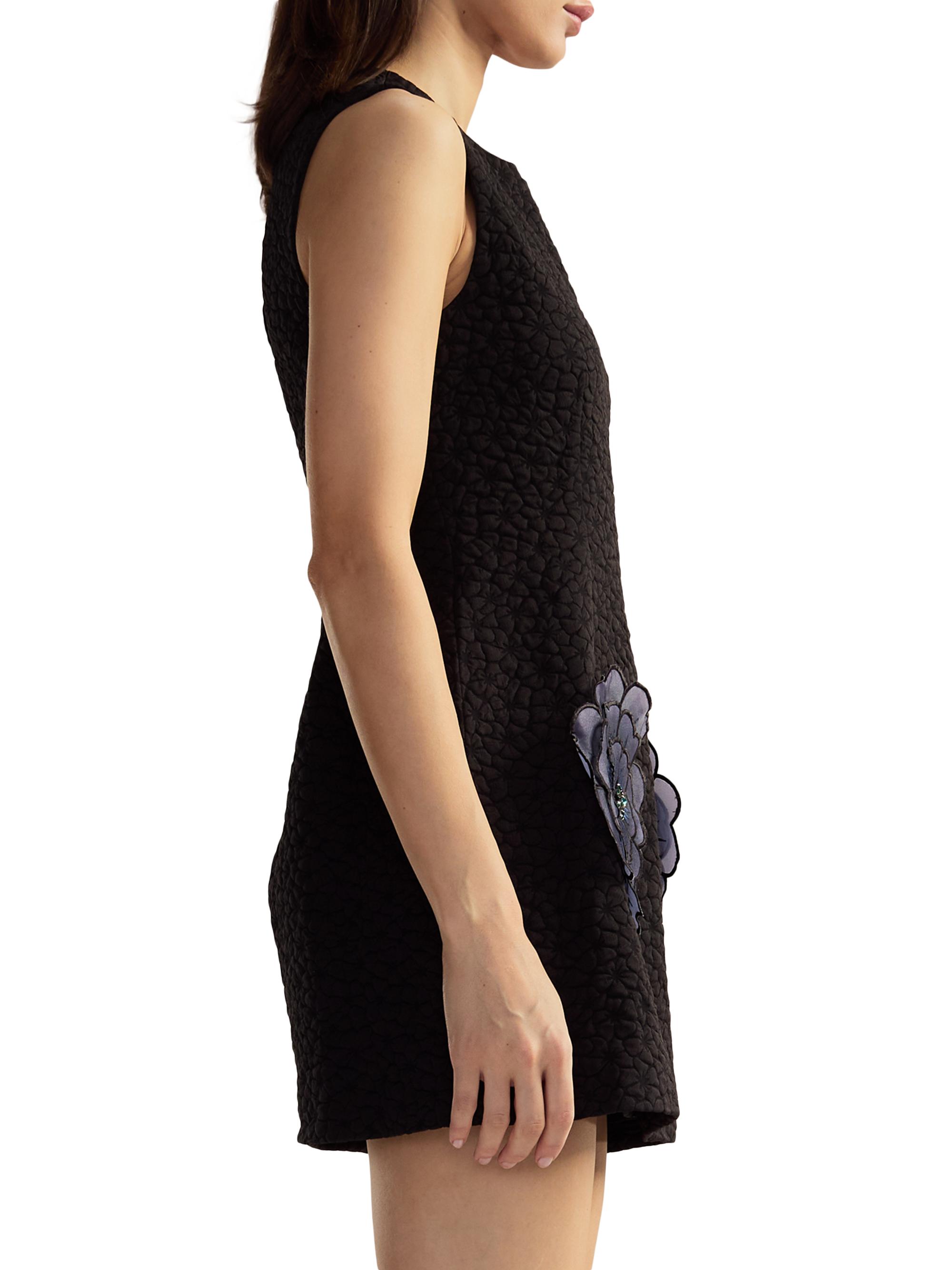 black/blue 3d jacquard a-line mini dress Black Jacquard Tanya Mini Dress main image 1