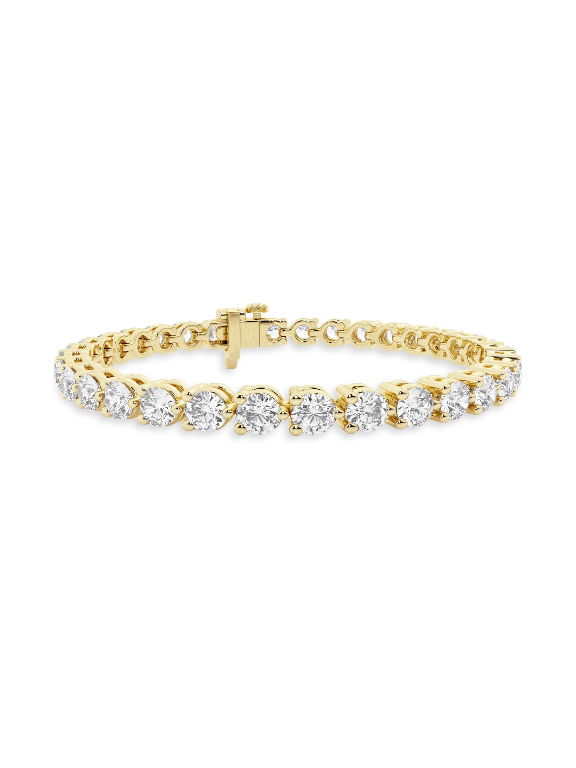 Saks Fifth Avenue Collection Women's 14K Yellow Gold & Natural Diamond Tennis Bracelet/1.00-10.00 TCW - 3 Tcw