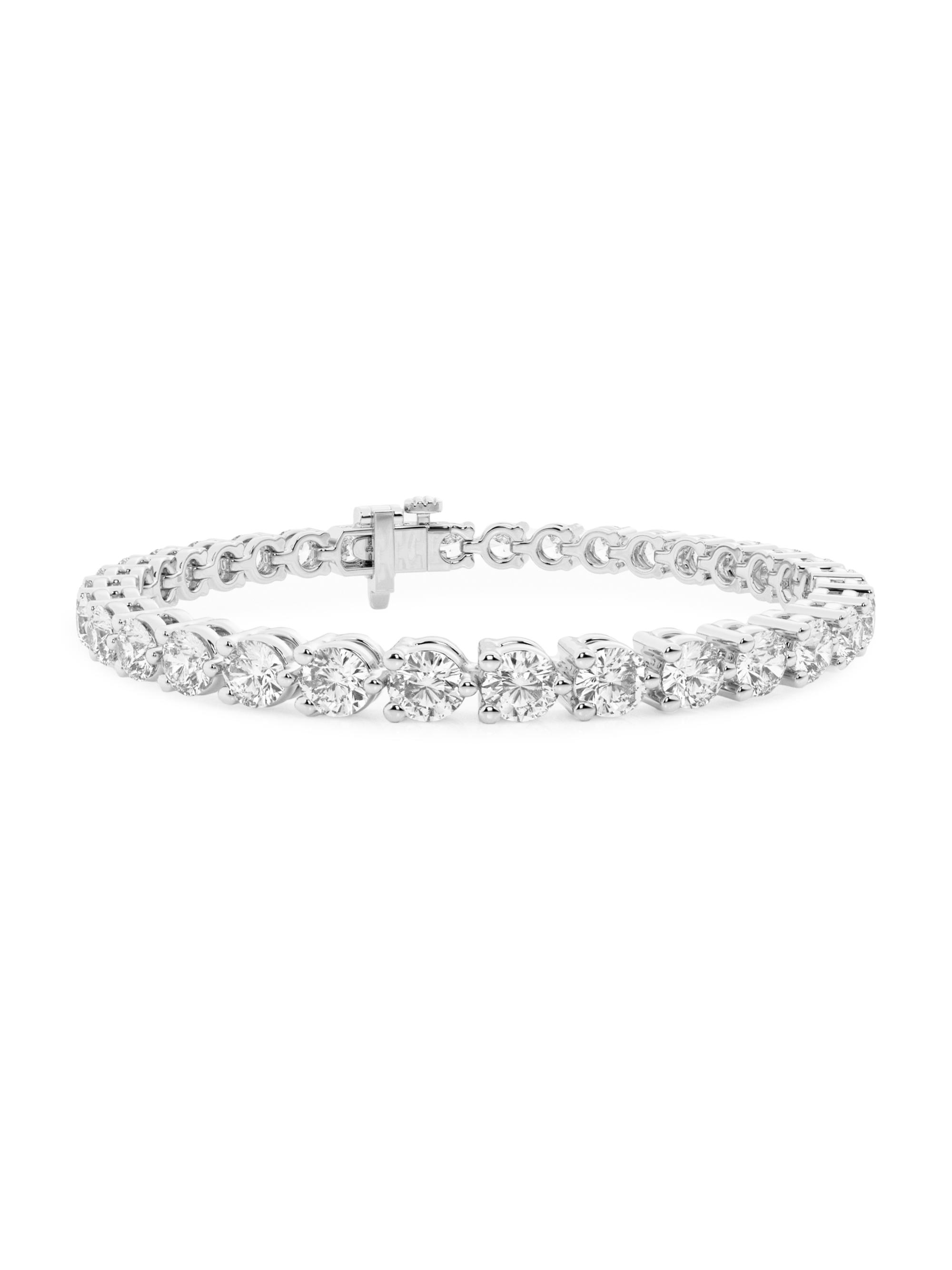 Saks Fifth Avenue Collection Women's Platinum & Natural Diamond Tennis Bracelet/1.00-10.00 TCW - 10 Tcw