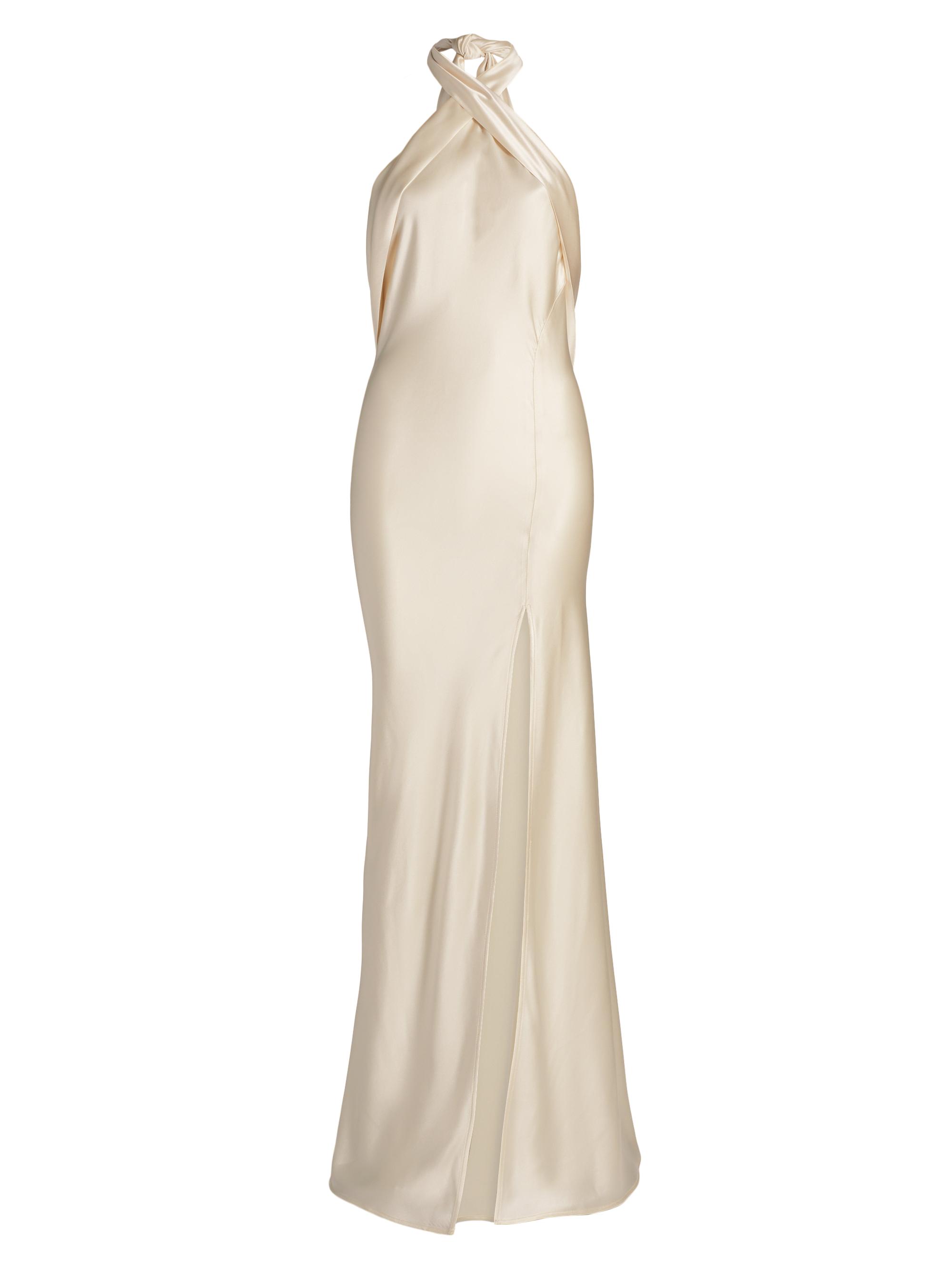 Nonchalant Label Women's Darcy Satin Halterneck Gown - Champagne