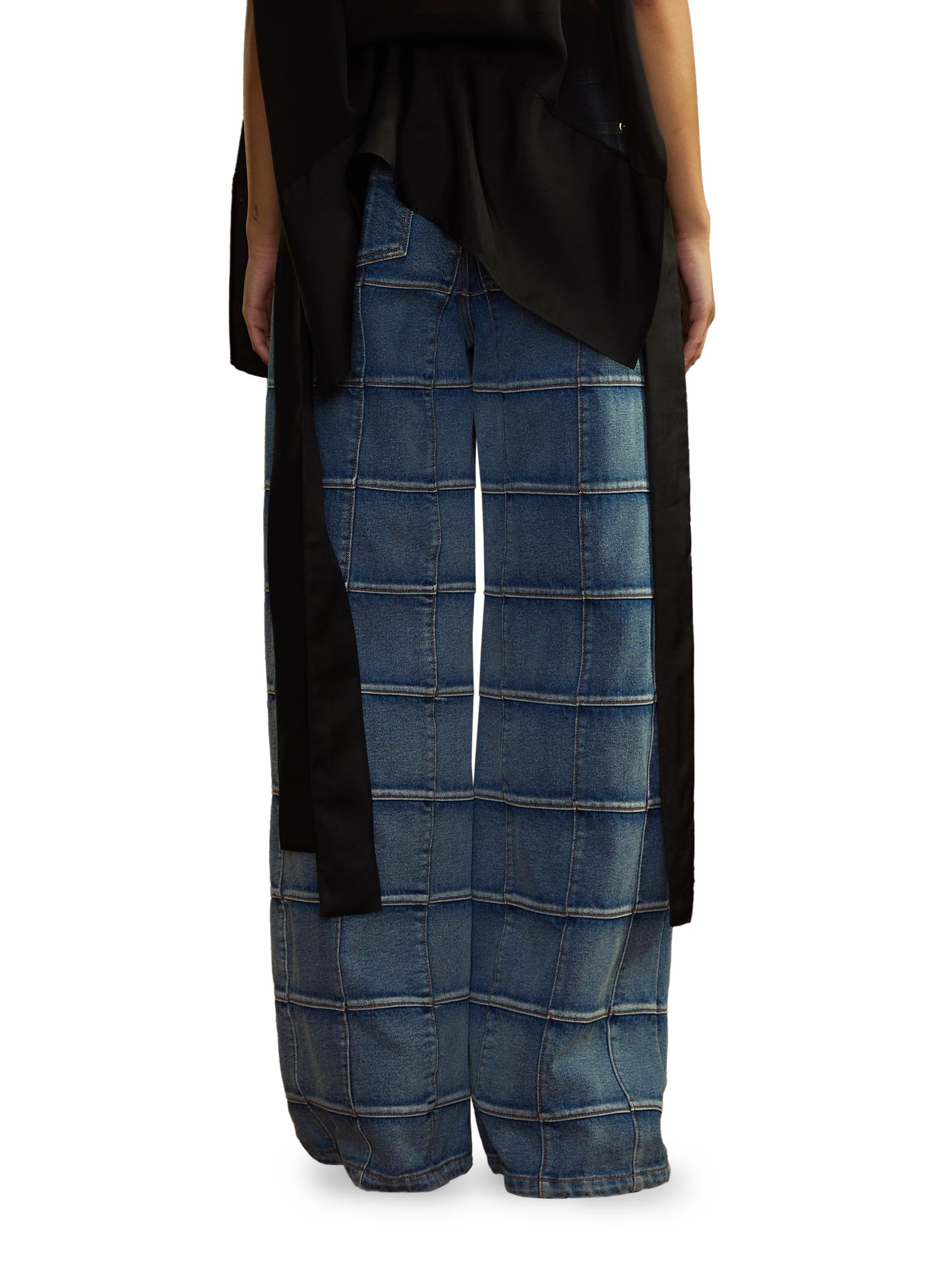 Cynthia Rowley Windowpane Flared High-Rise Jeans | Saks Fifth Avenue