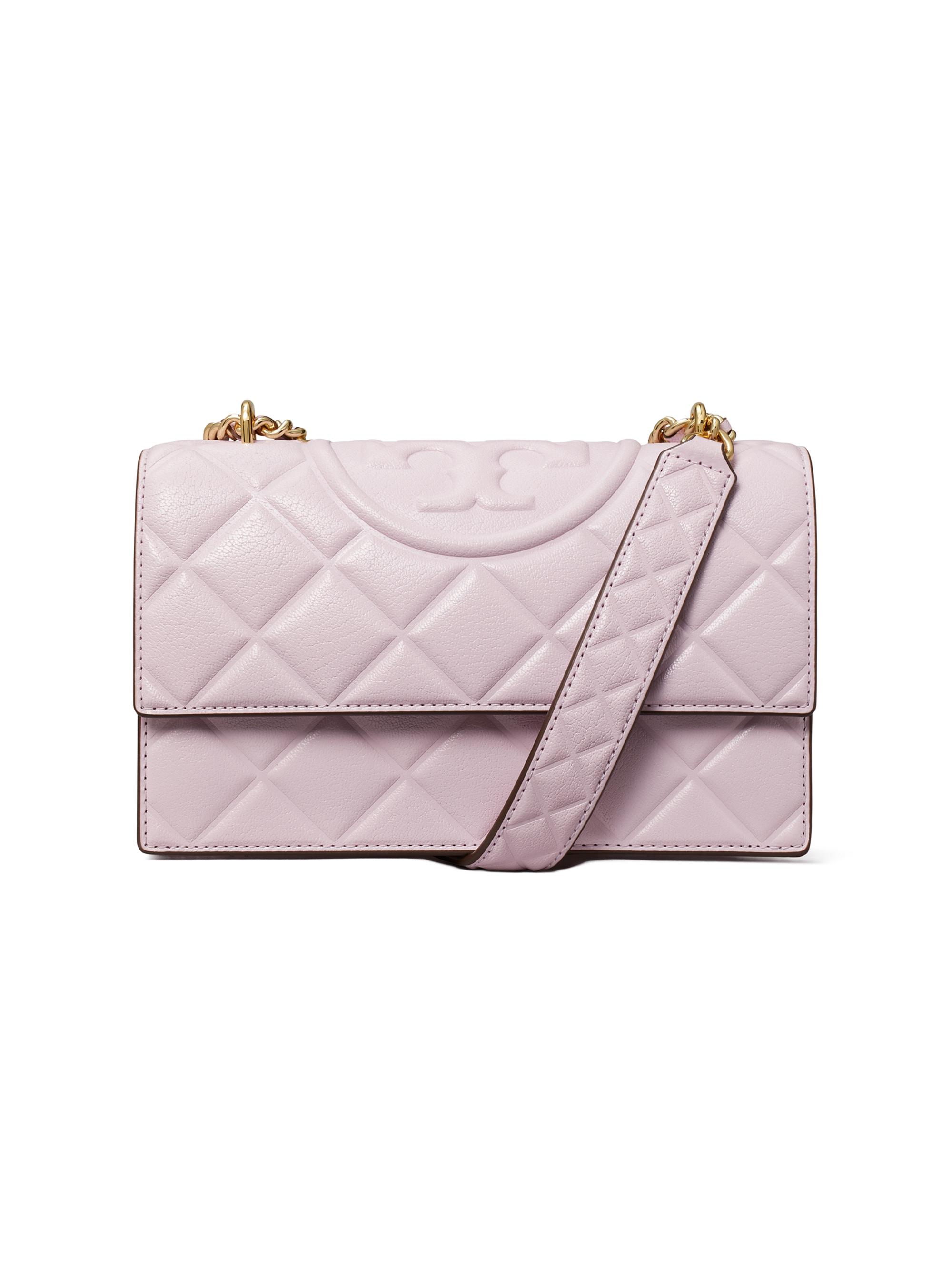 Tory Burch Women's  Fleming Quilted Leather Shoulder Bag - Vanilla Soft Serve