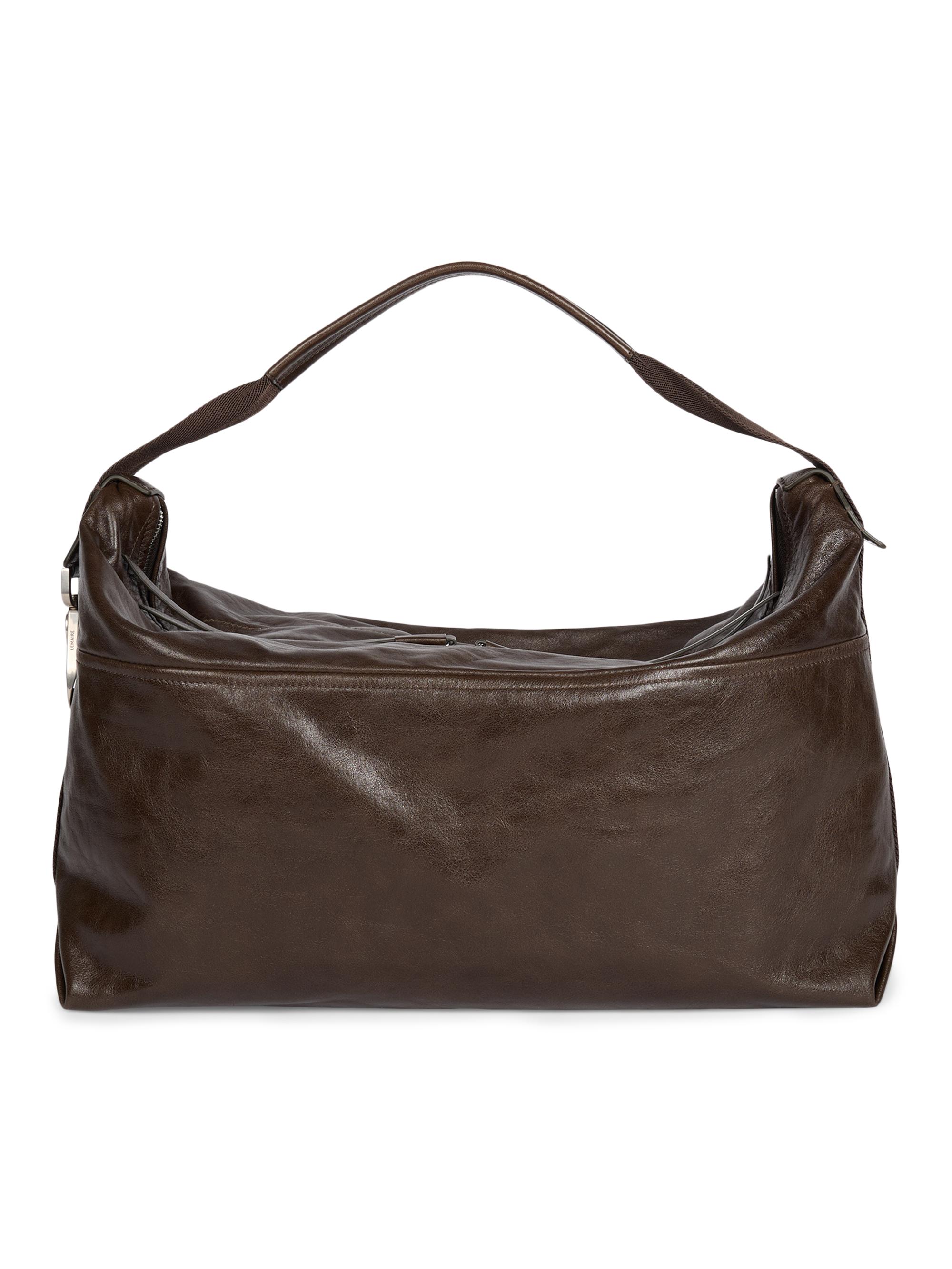 Lemaire Men's Berlingot Leather Hobo Bag - Espresso