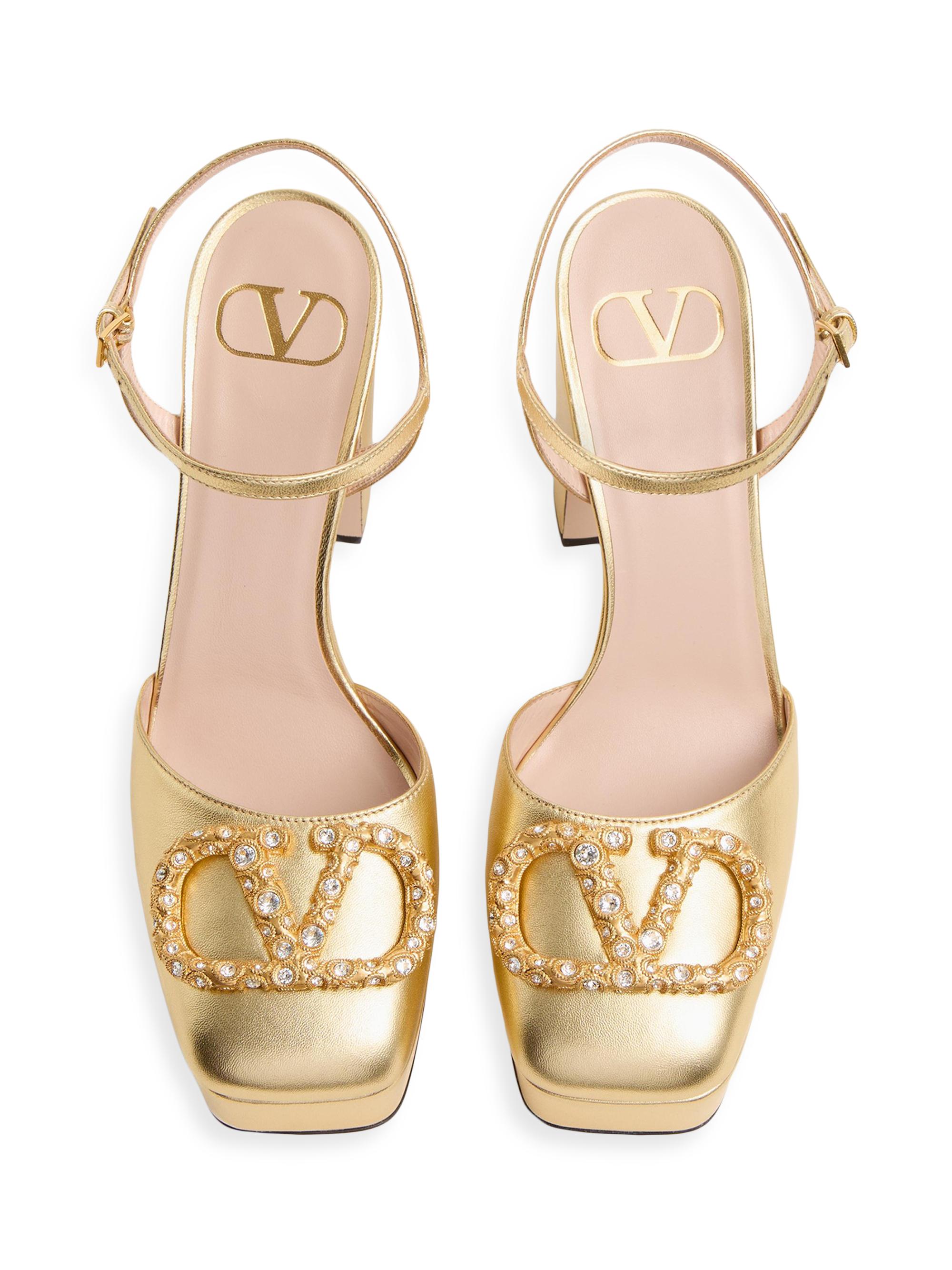 VALENTINO VLogo クリスタル フラット パンプス VALENTINO VLogo クリスタル フラット パンプス