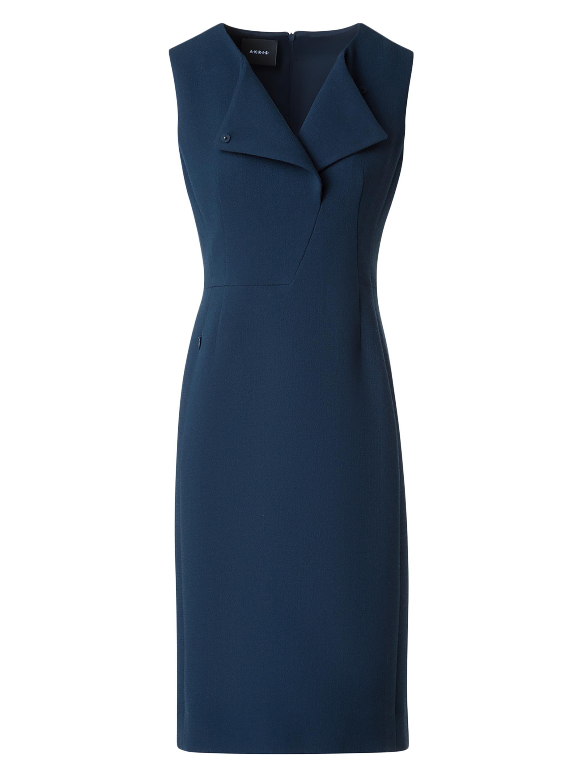 Akris Women's Smu Lapel Wool Sheath Dress - Denim Blue