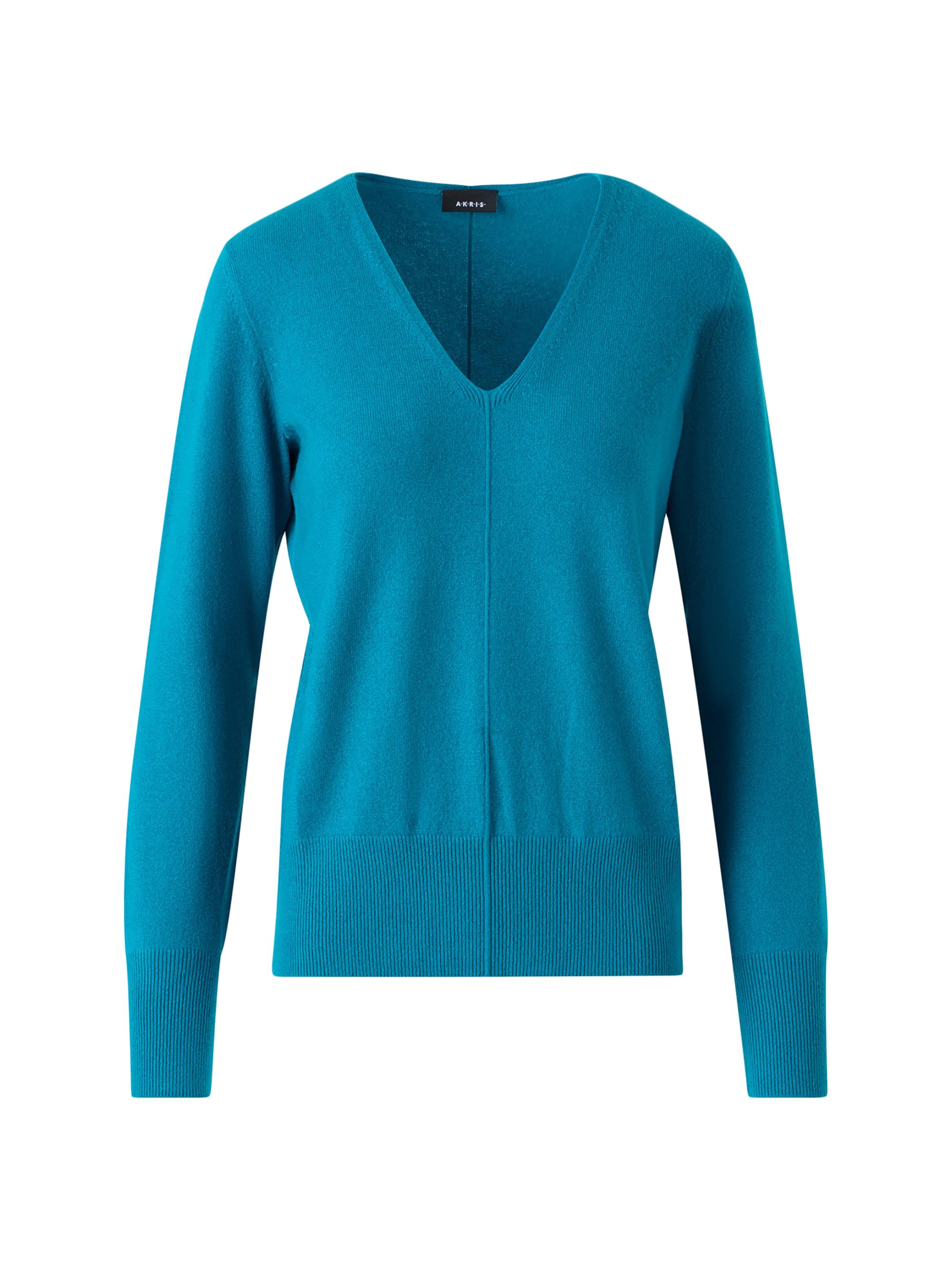 Akris Women's Cashmere V-Neck Sweater - Laguna Blue