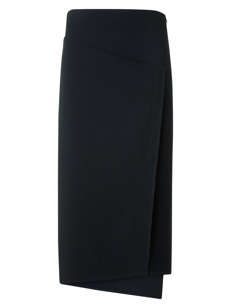 Akris Asymmetric Wool Trapezoid Midi-Skirt | Saks Fifth Avenue