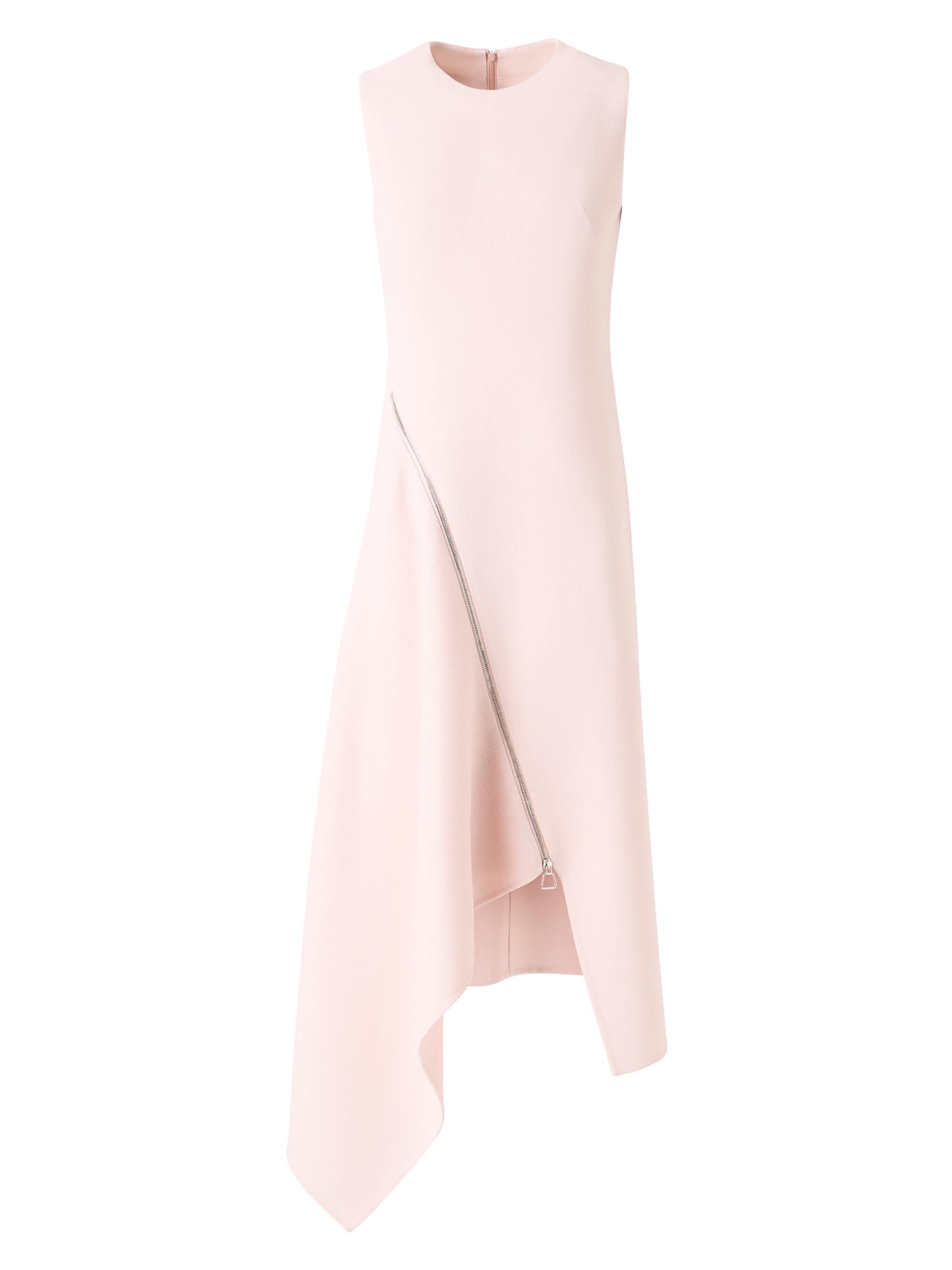Akris Women's Asymmetric Zip-Detailed Wool Midi-Dress - Powder Pink