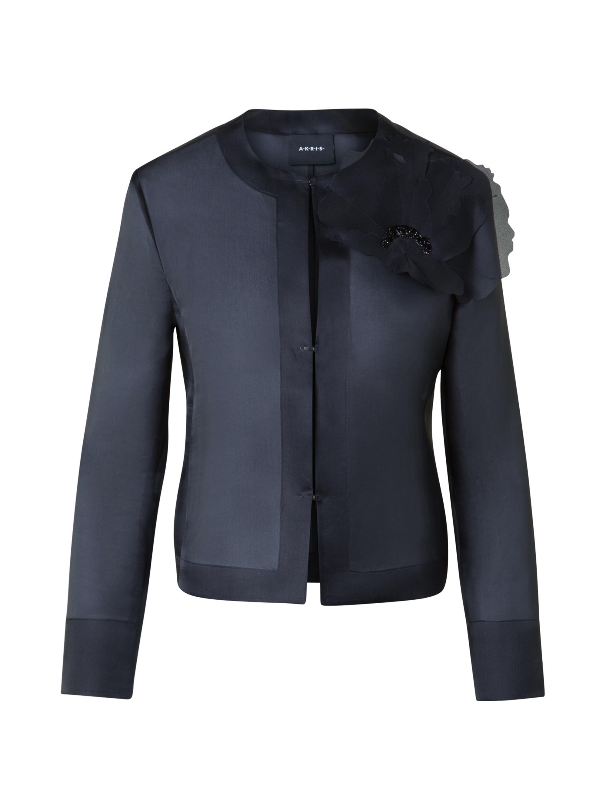 Akris Women's Embellished Silk Organza Jacket - Black