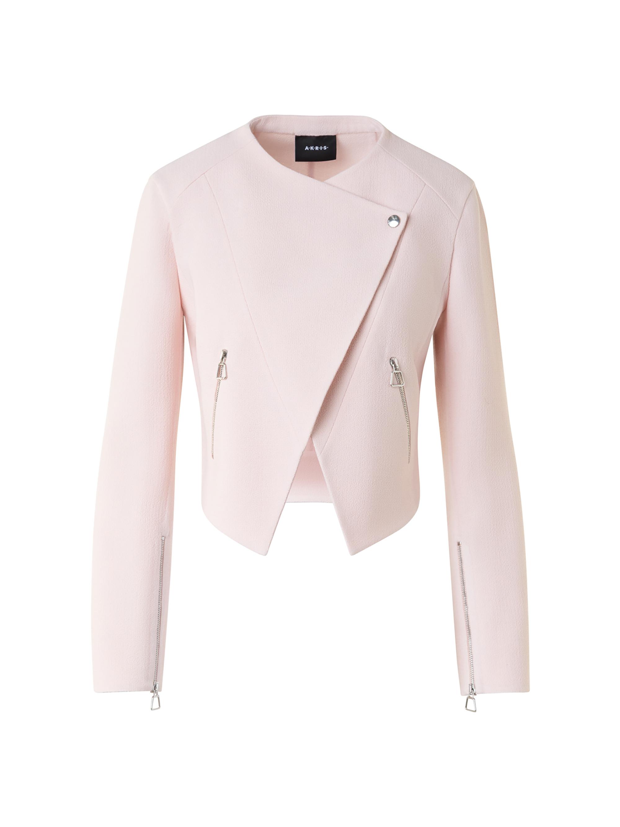 Akris Women's Ariel Wool Crêpe Crop Jacket - Powder Pink