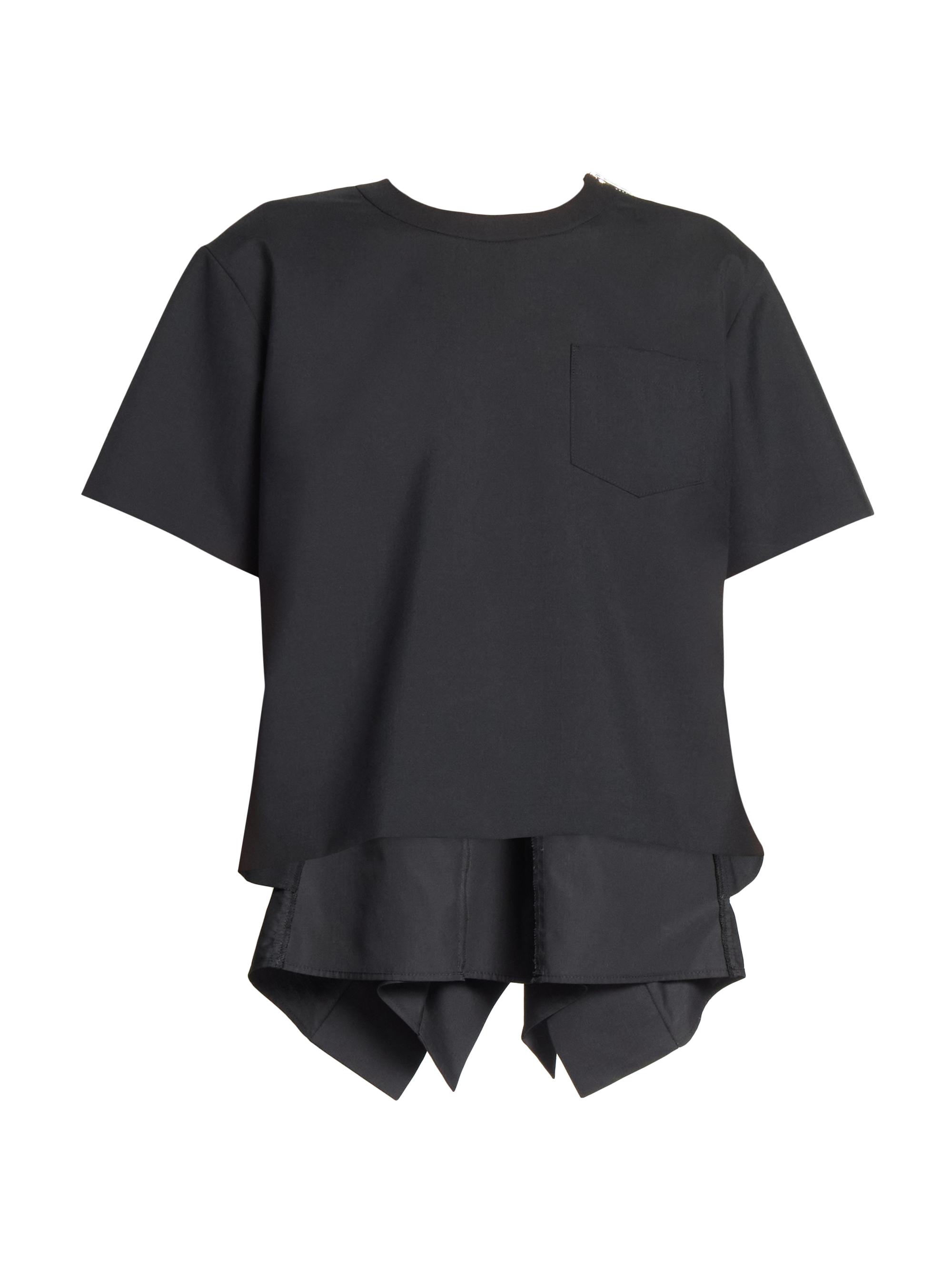 Sacai Women's Suiting Poplin T-Shirt - Black