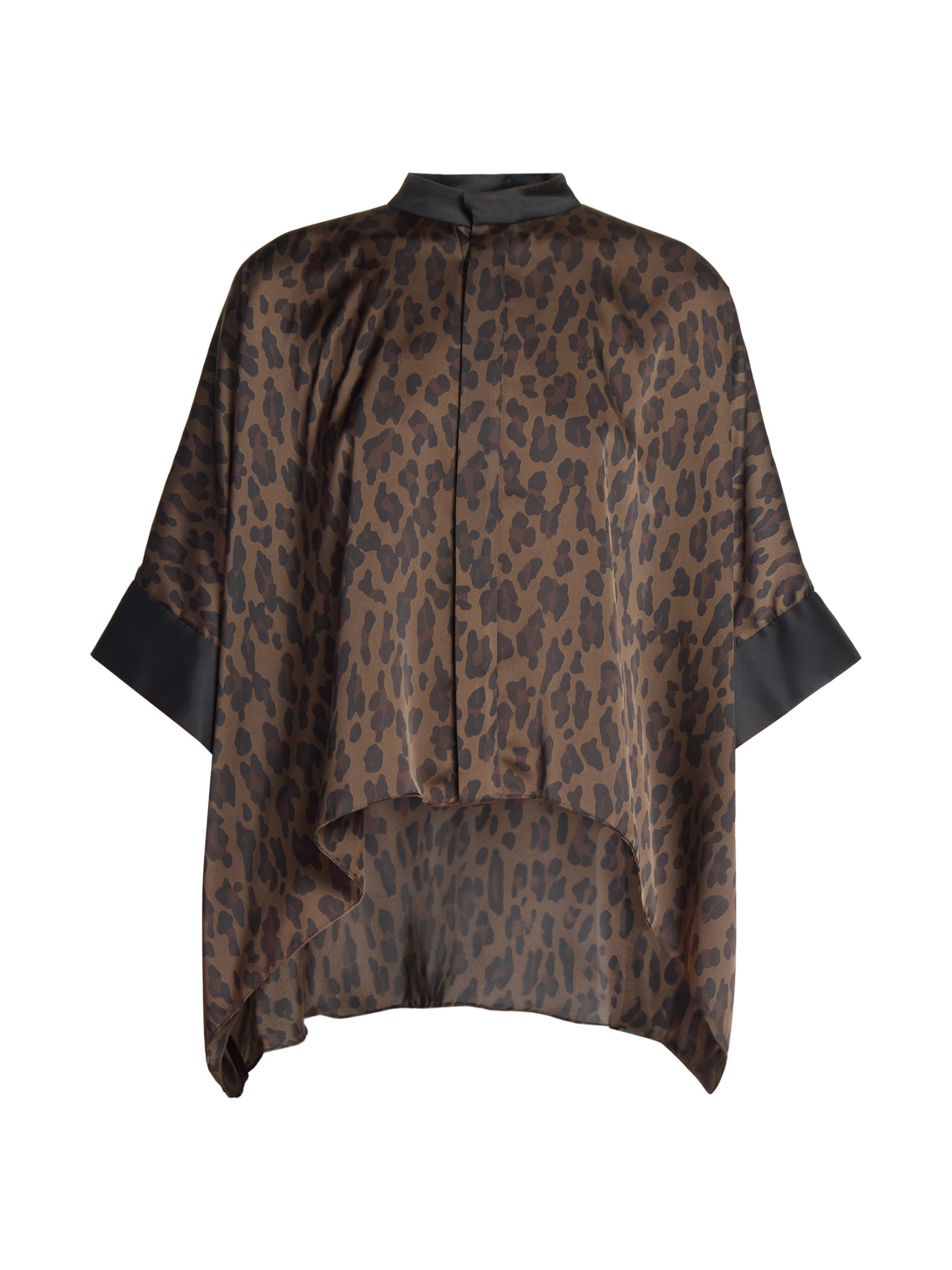 Sacai Women's Leopard Print Shirt - Brown