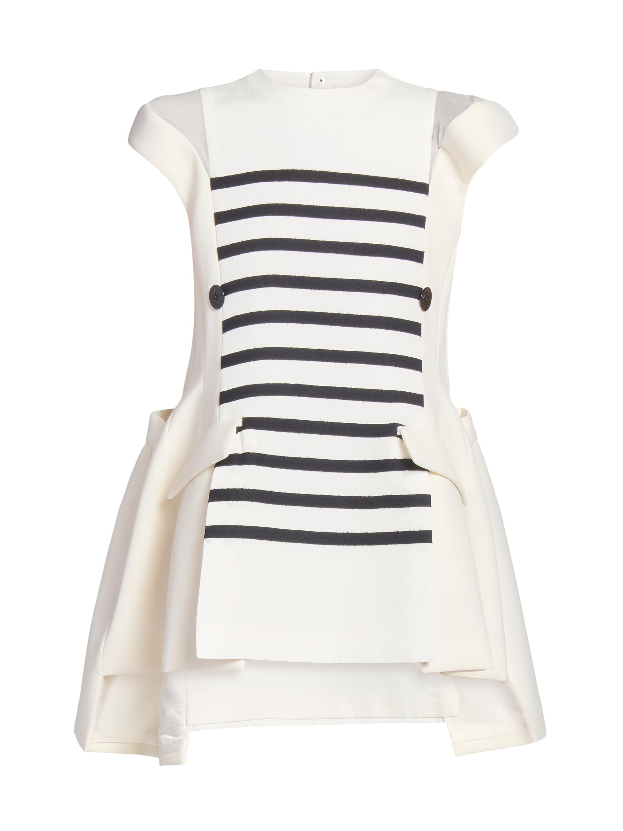 【sacai】プリーツ ストームフラップ コットン ミニドレス sacai】プリーツ ストームフラップ コットン ミニドレス