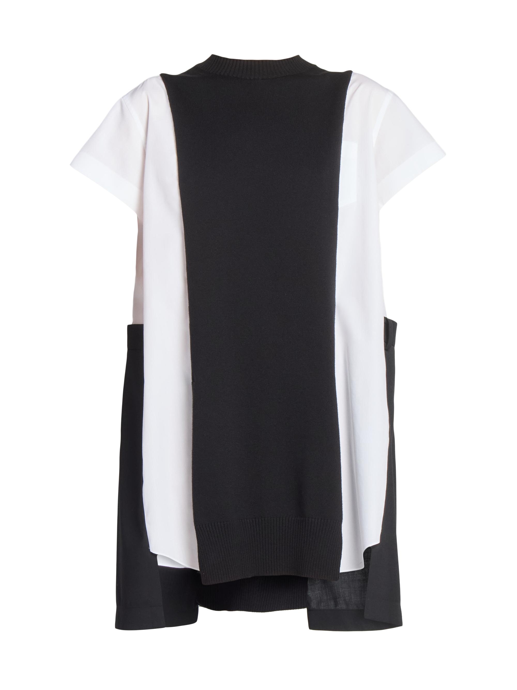 Sacai Women's Poplin Knit Minidress - Black Off White