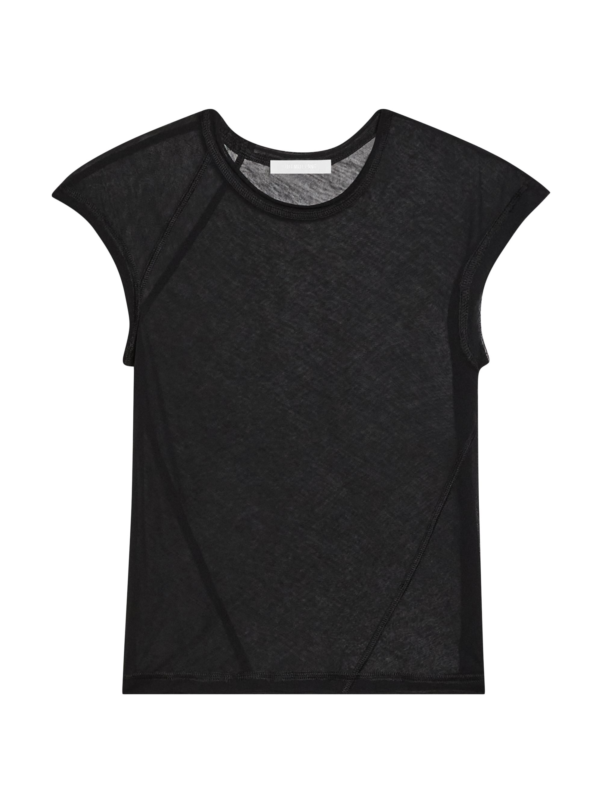 Helmut Lang Women's Twisted Crop Crewneck Top - Black