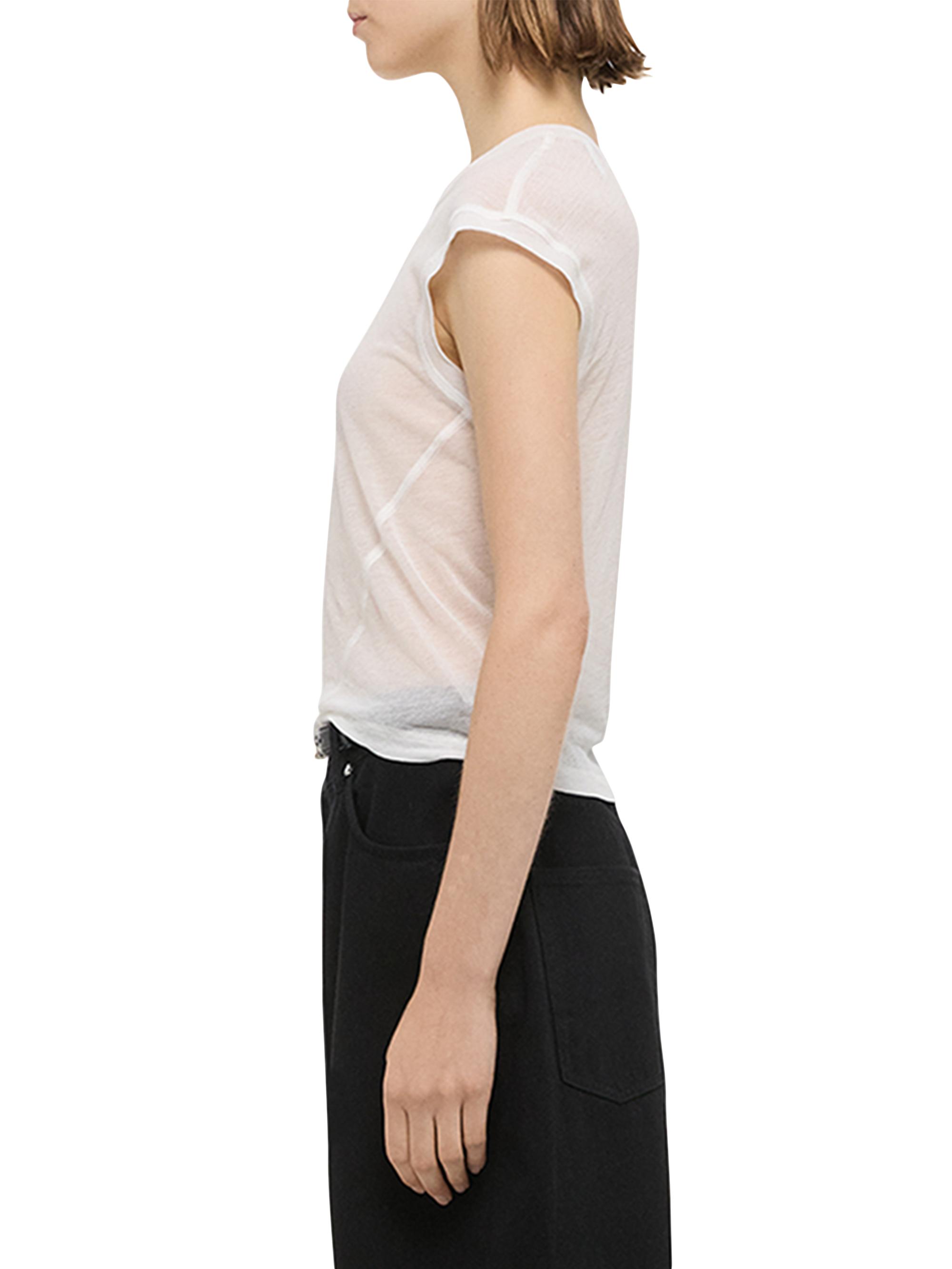 Helmut Lang Women's Twisted Crop Crewneck Top - White | Thumbnail 3