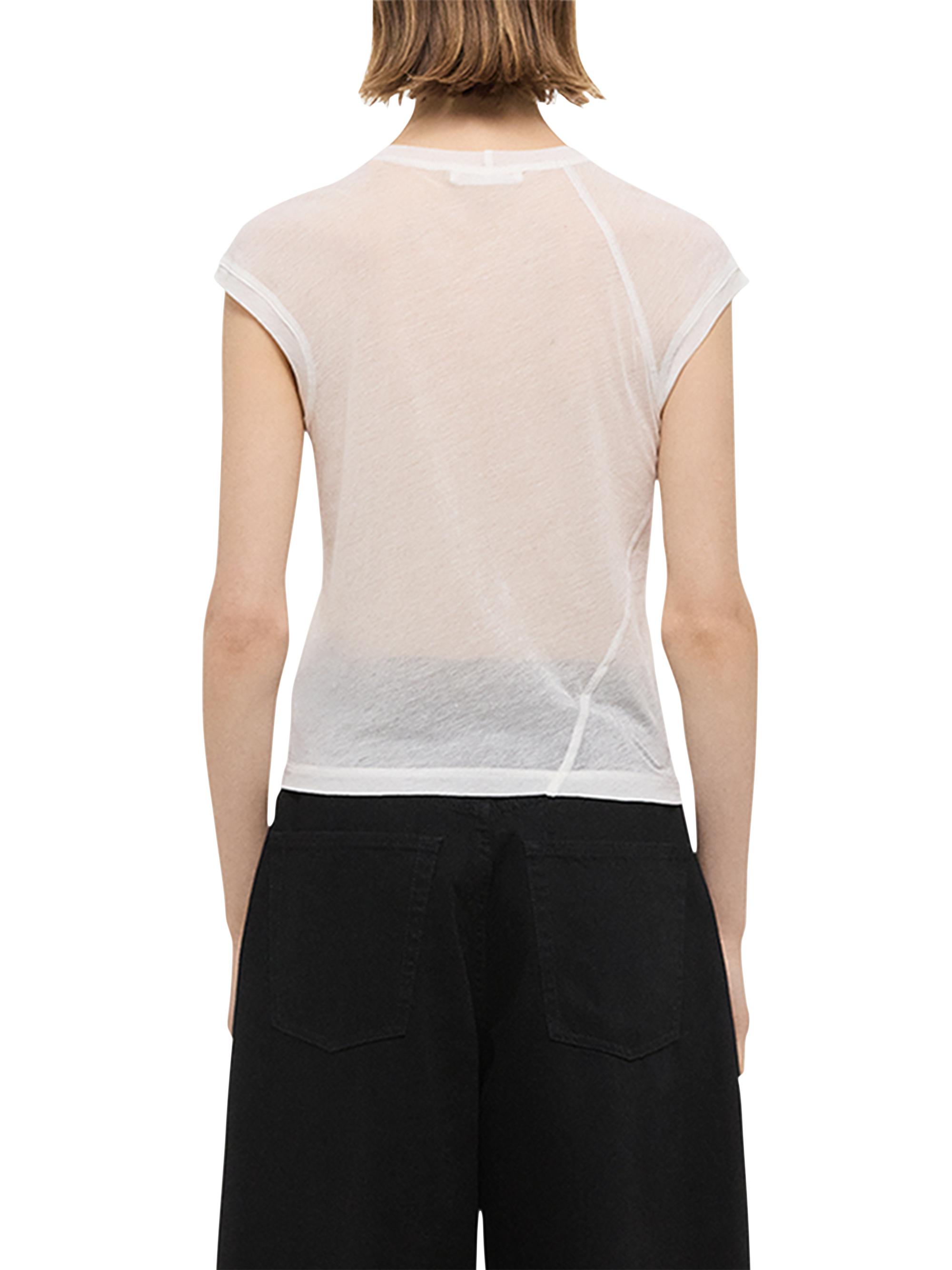 Helmut Lang Women's Twisted Crop Crewneck Top - White | Thumbnail 4