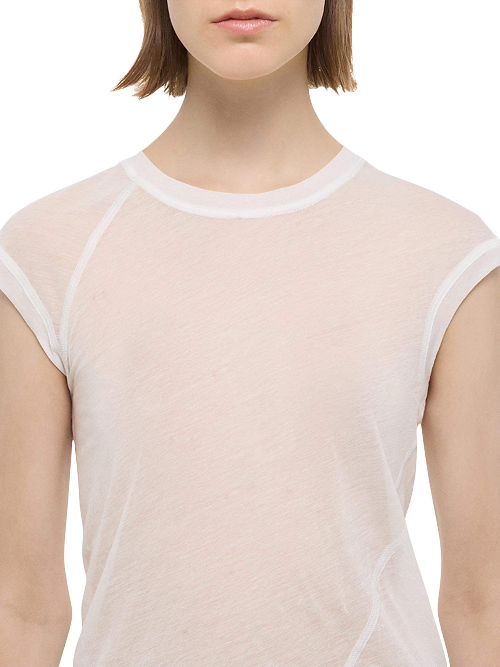 Helmut Lang Women's Twisted Crop Crewneck Top - White | Thumbnail 5