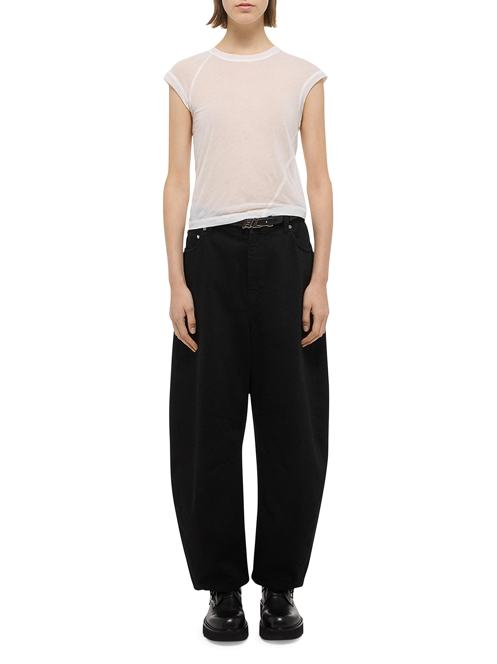 Helmut Lang Women's Twisted Crop Crewneck Top - White | Thumbnail 2