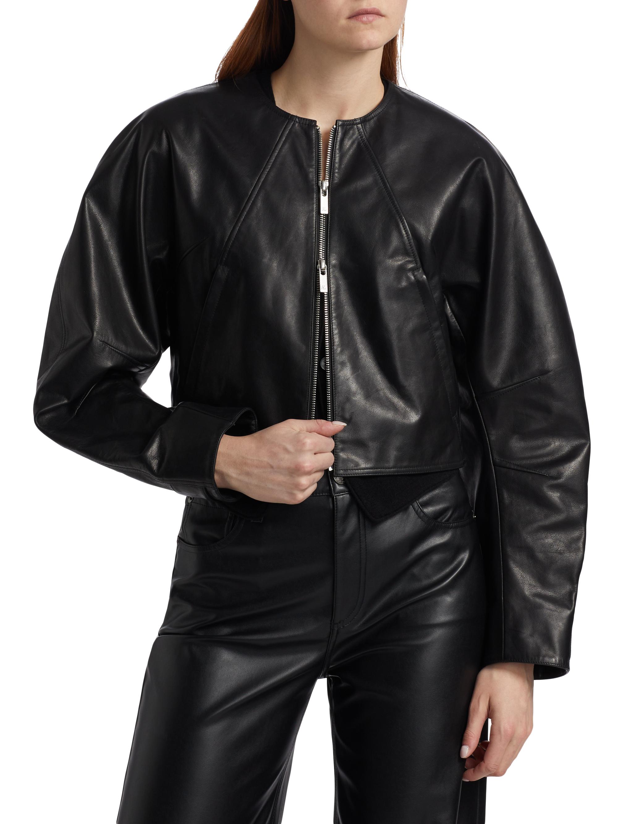 HELMUT LANG アシンメトリーレザージャケット HELMUT LANG ベージュ ジップアップジャケット Pre-owned