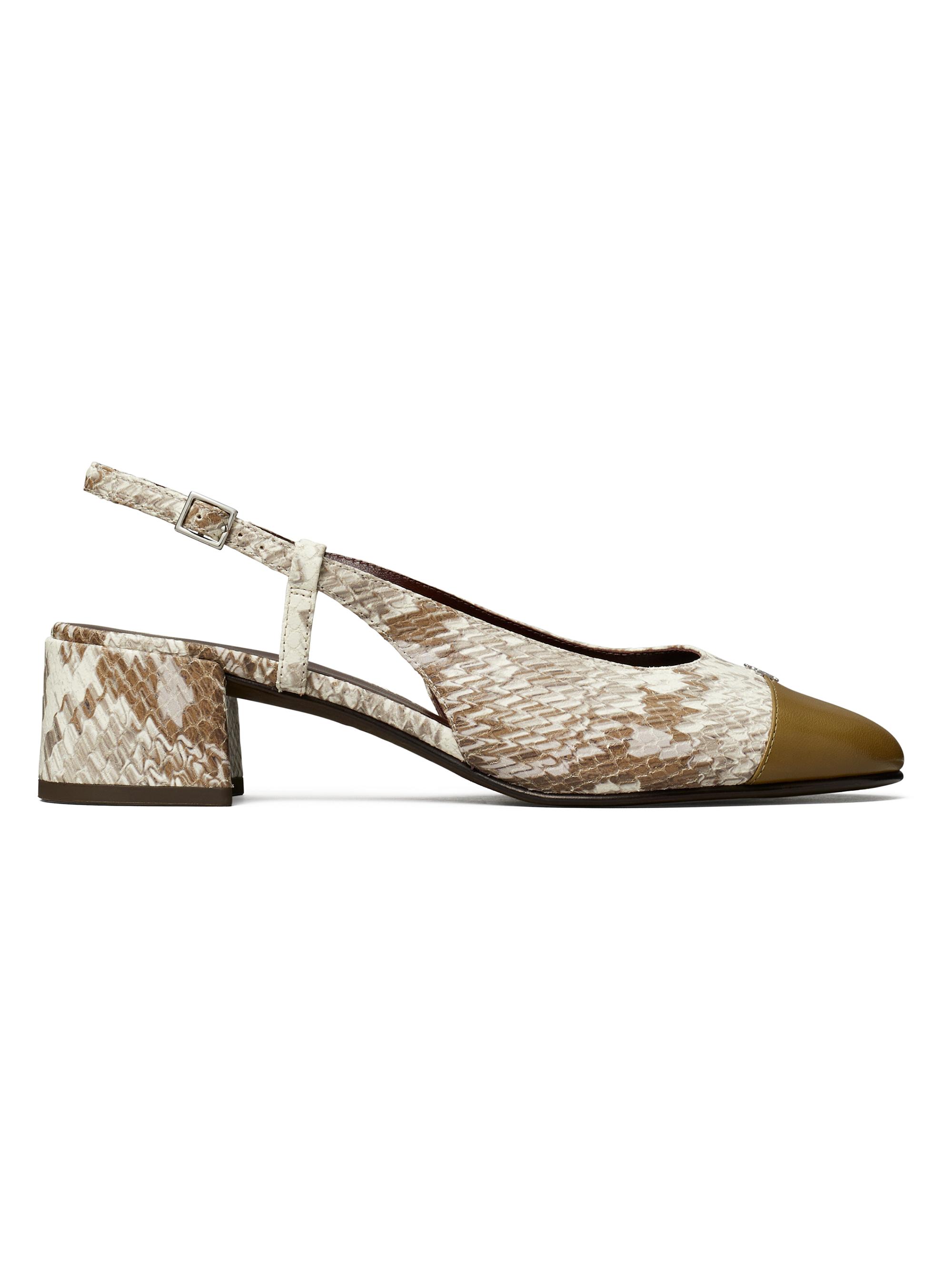 Tory Burch Women's Miller 45MM Slingback Block Heels - Granite Roccia Ramure Green